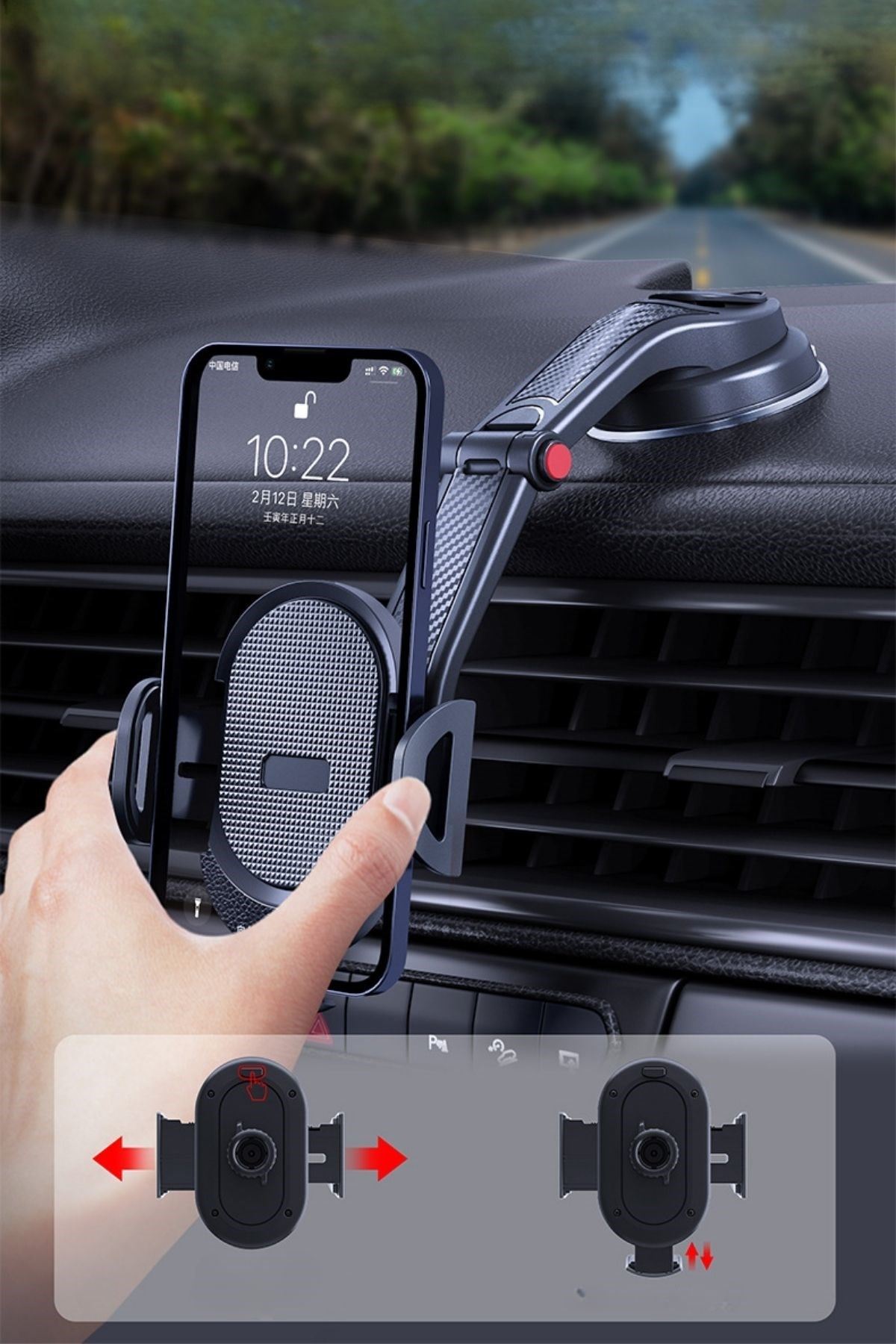 Tbl Dekor® Güçlü Vantuzlu Araç İçi Konsol Üstü Telefon Tutucu Aparat