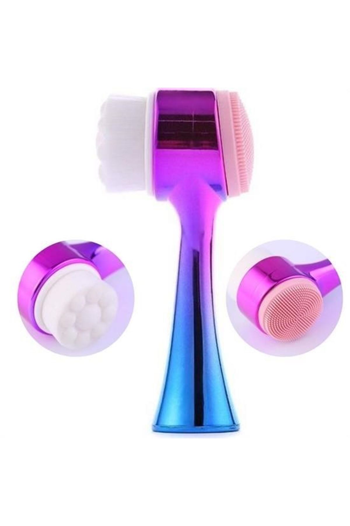 Tbl Dekor® Çift İşlevli Renkli Cilt Yüz Temizleme Fırçası Peeling Masaj Etkili Gözenek Temizleyici Alet