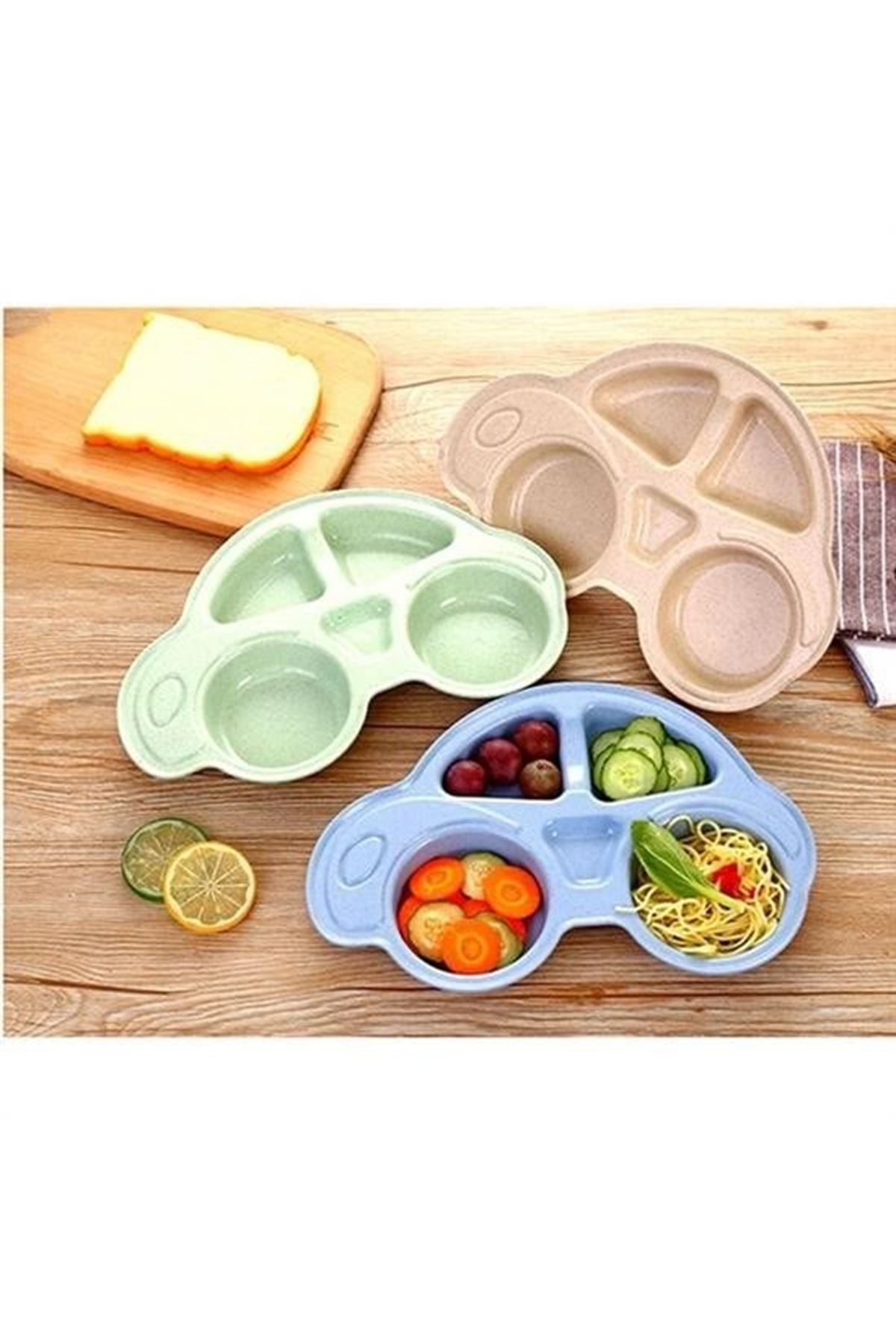 Tbl Dekor® Bebekler İçin Araba Şeklinde Sevimli Mama Tabağı Çocuk Tabldot