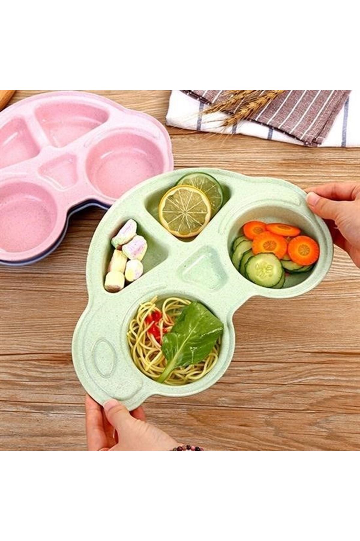 Tbl Dekor® Bebekler İçin Araba Şeklinde Sevimli Mama Tabağı Çocuk Tabldot