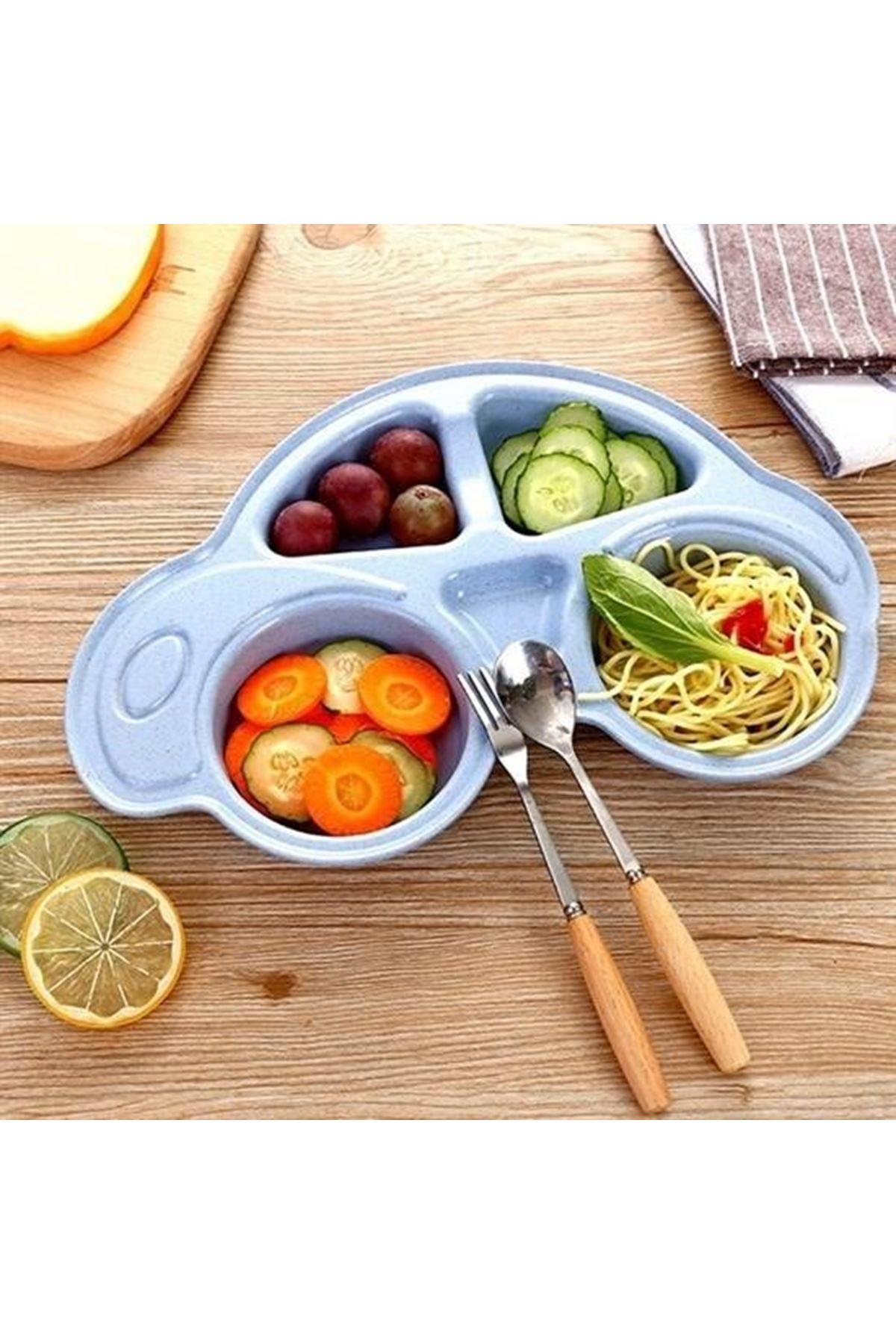 Tbl Dekor® Bebekler İçin Araba Şeklinde Sevimli Mama Tabağı Çocuk Tabldot