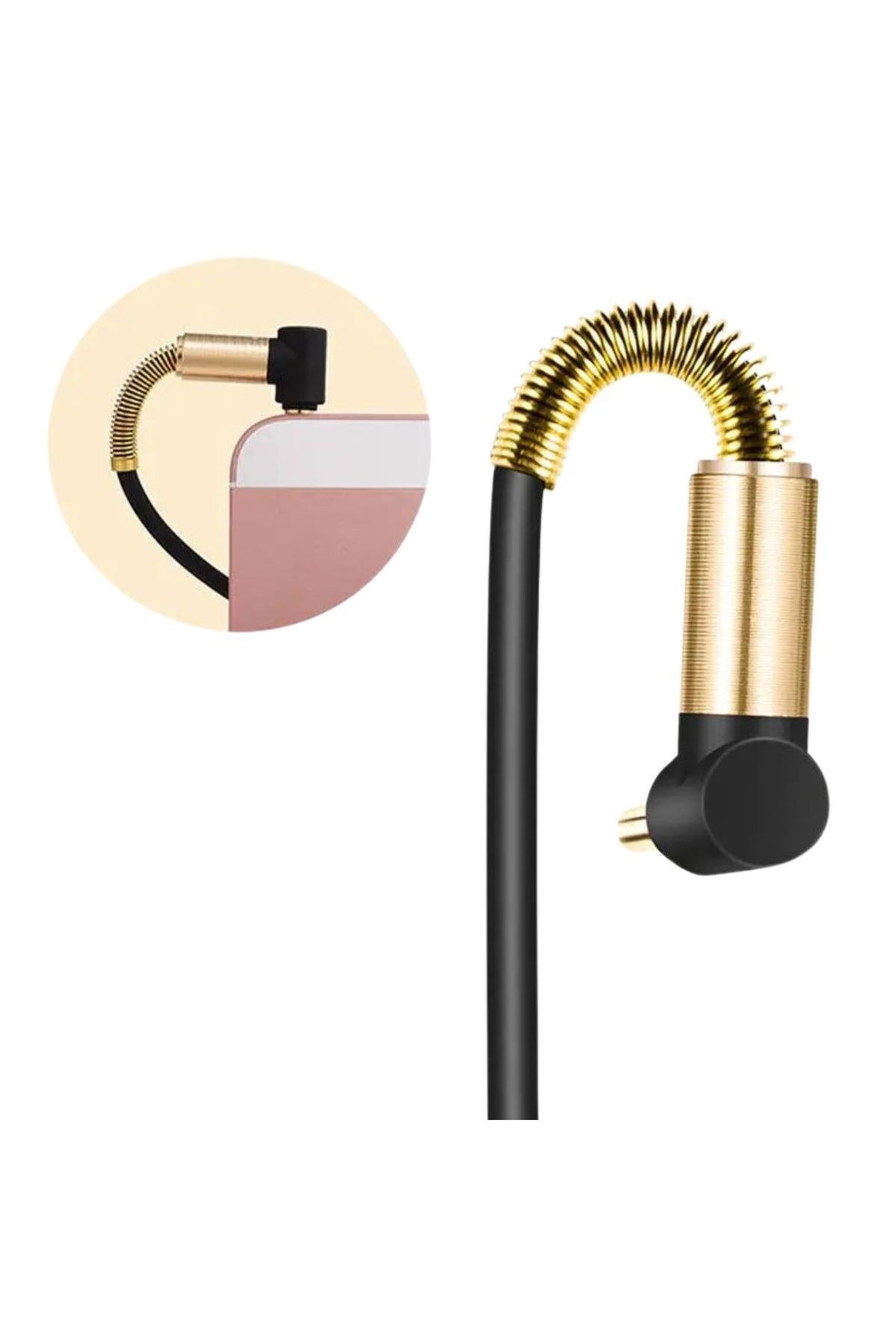 Tbl Dekor®  3.5mm AUX Kablosu Jak Erkek Erkek L Tipi 1 Metre Ses Aktarım Kablosu