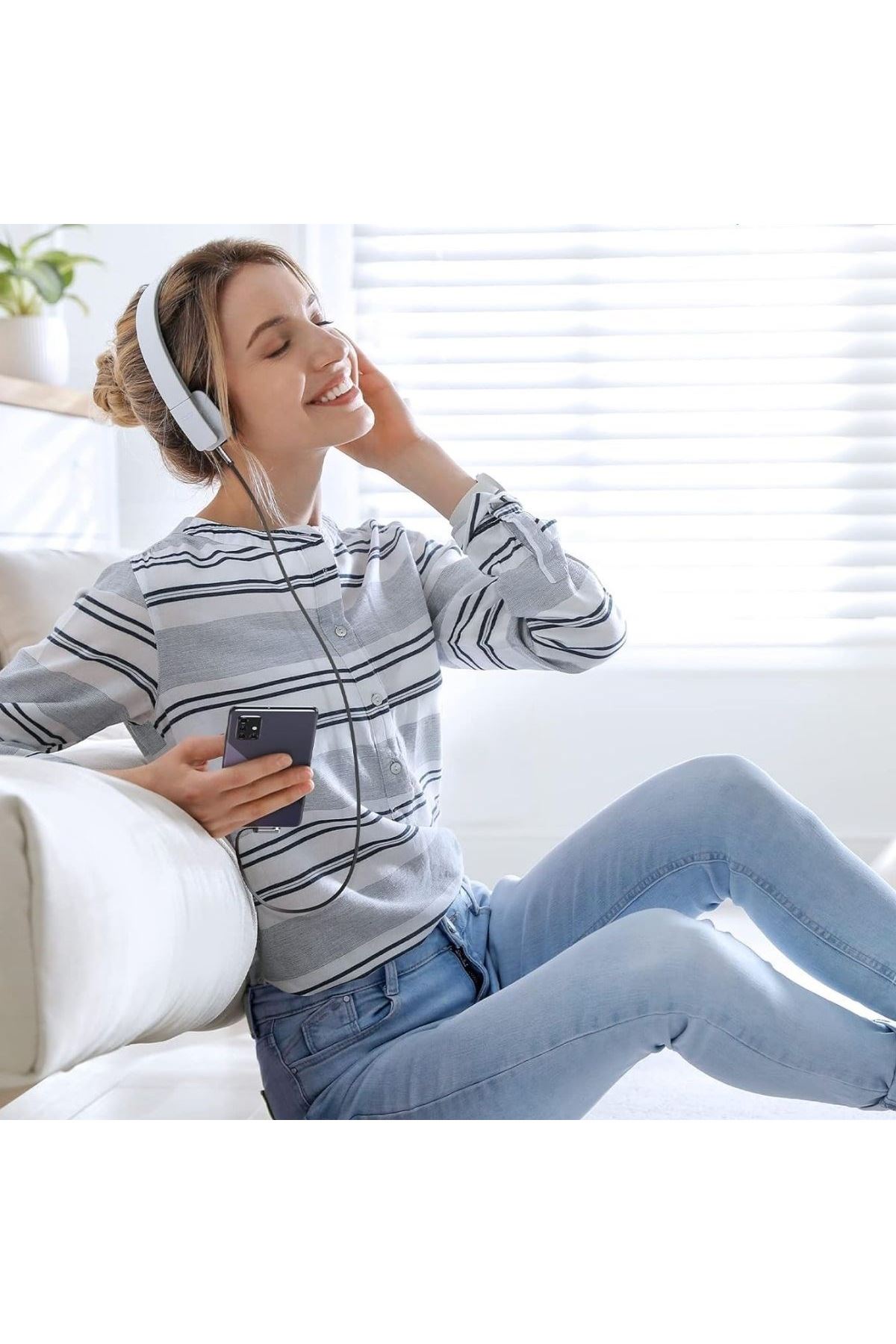 Tbl Dekor®  3.5mm AUX Kablosu Jak Erkek Erkek L Tipi 1 Metre Ses Aktarım Kablosu