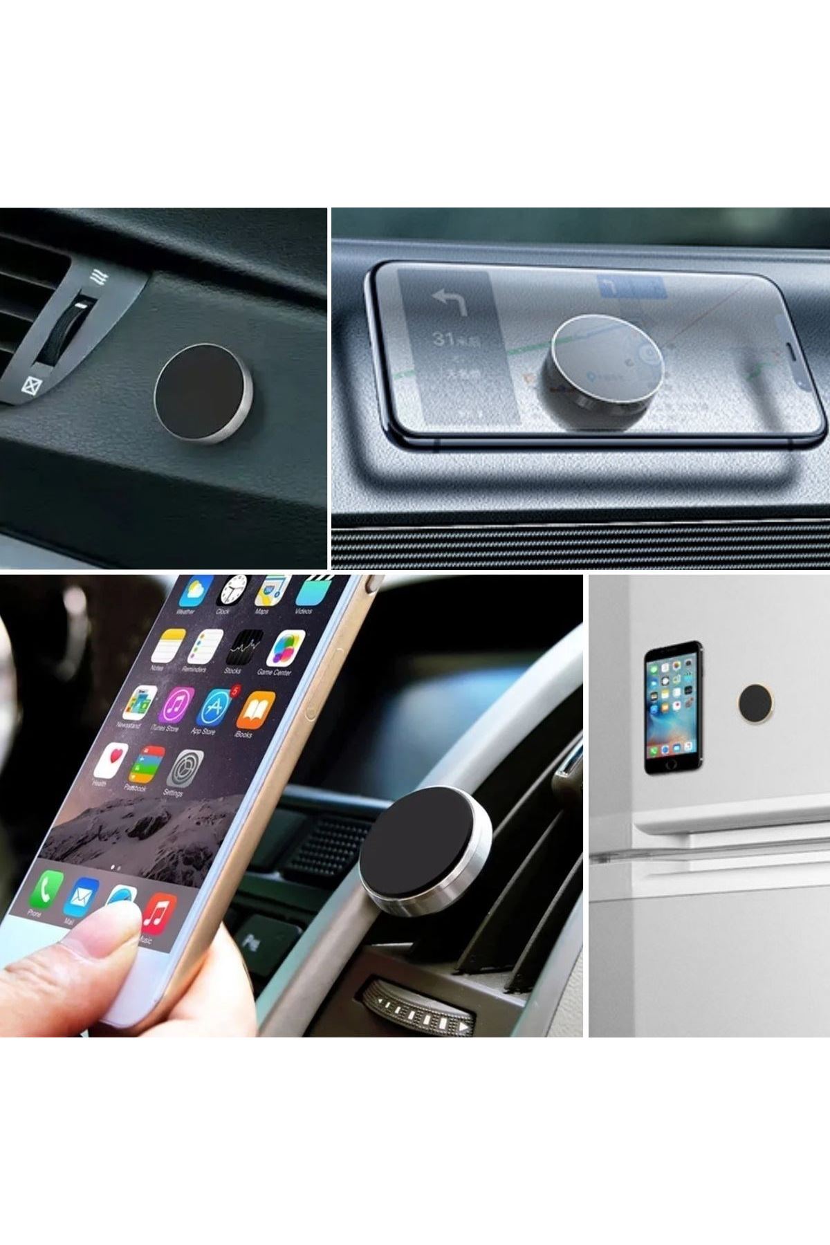 Tbl Dekor® Tüm Modellerle Uyumlu Manyetik Araç İçi Telefon Tutucu Çok Amaçlı Güçlü Mıknatıs Tutucu