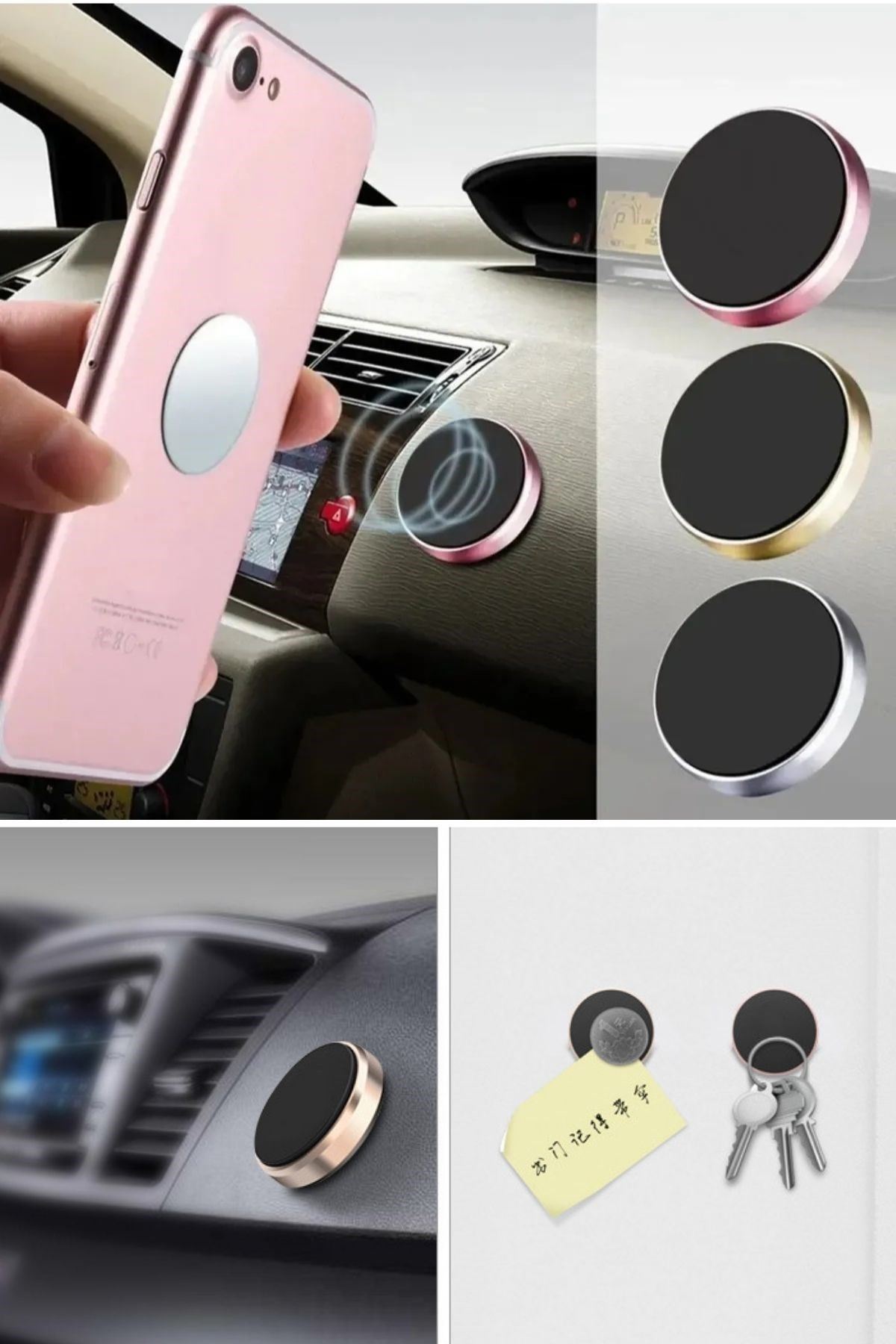 Tbl Dekor® Tüm Modellerle Uyumlu Manyetik Araç İçi Telefon Tutucu Çok Amaçlı Güçlü Mıknatıs Tutucu