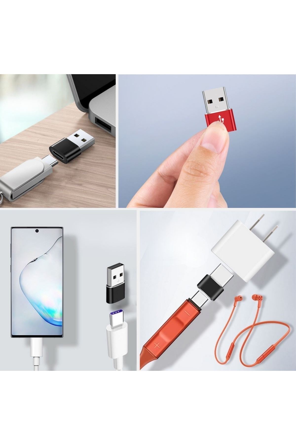 Tbl Dekor® USB'den TYPE-C 'ye Dönüştürücü Adaptör Veri Aktarımı Sağlayıcı Şarj Data Çevirici