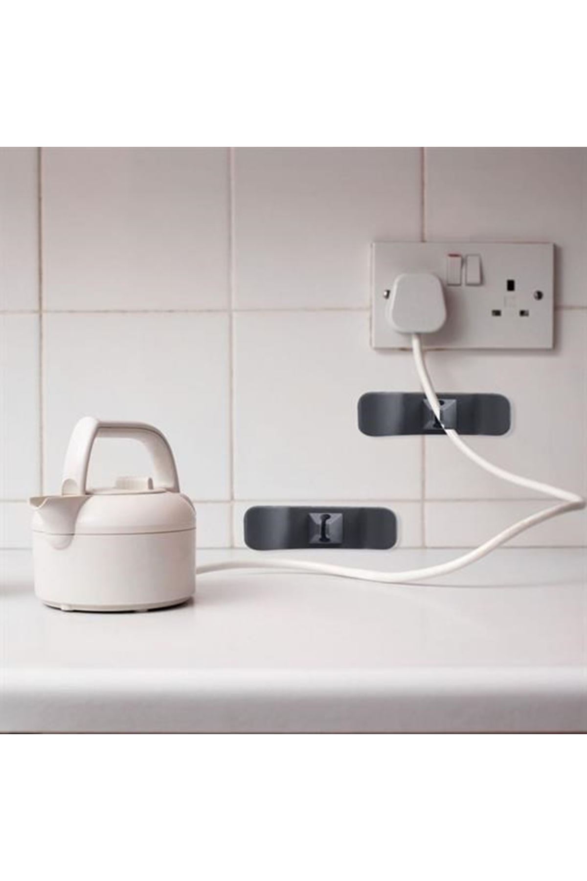 Tbl Dekor 6'lı Pratik Kablo Toparlayıcı Yapışkanlı Klips Mutfak Air Fryer Kettle Kahve Tost Makinası