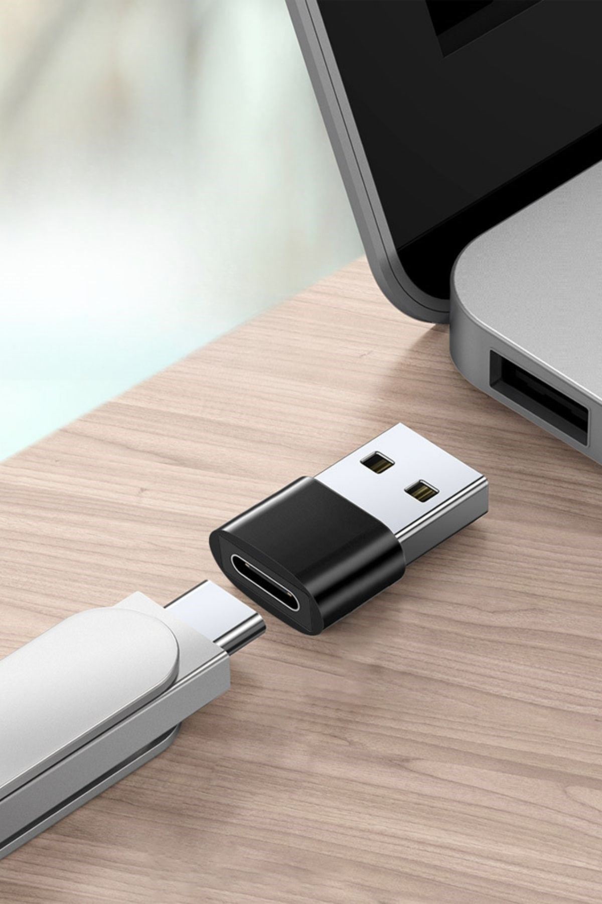 Tbl Dekor® USB'den TYPE-C 'ye Dönüştürücü Adaptör Veri Aktarımı Sağlayıcı Şarj Data Çevirici