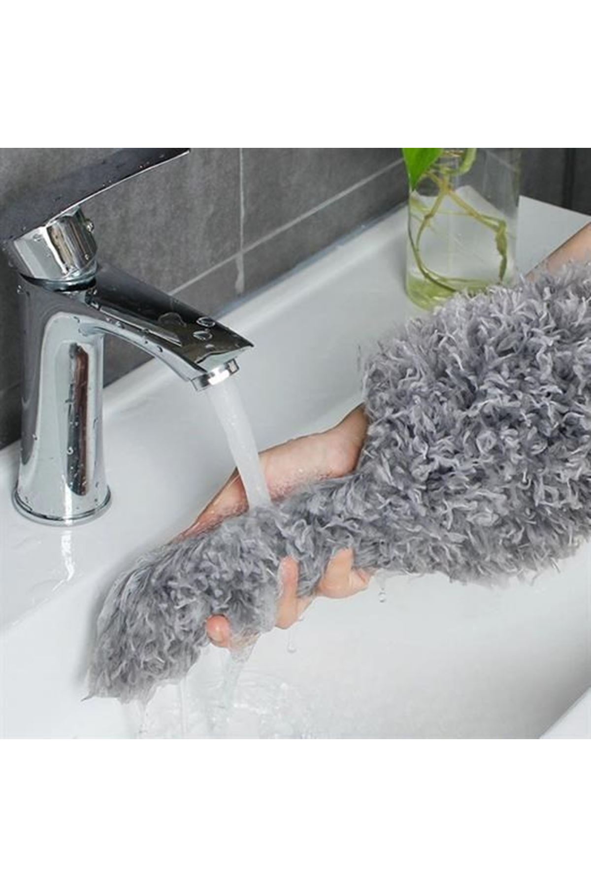 Tbl Dekor® Teleskopik 3'lü Mop Toz Alma Püskülü Çok Fonksiyonlu Temizlik Seti