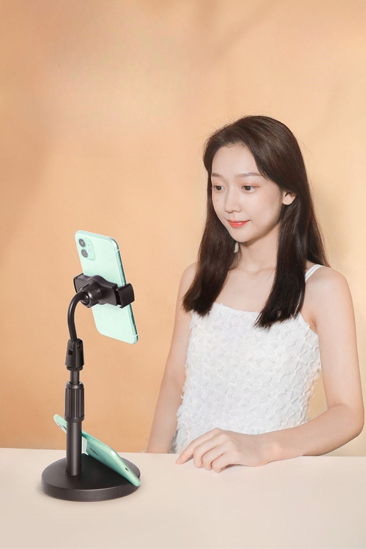 Tbl Dekor® Masa Üstü Tablet ve Telefon Tutucu Plastik Aparat Siyah Telefon Standı