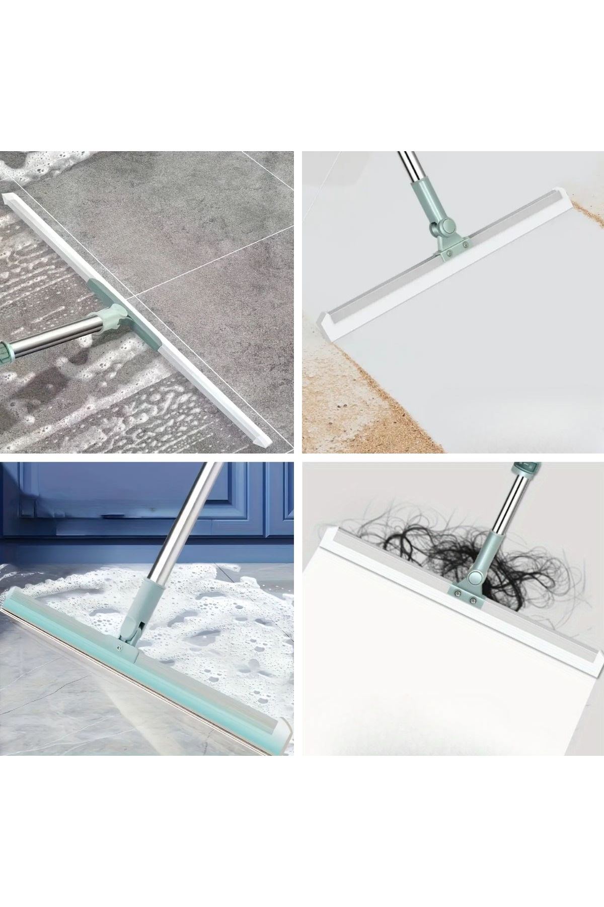 Tbl Dekor® Teleskopik Oynar Başlıklı Cam,Zemin Silme Aparatı Çekçek