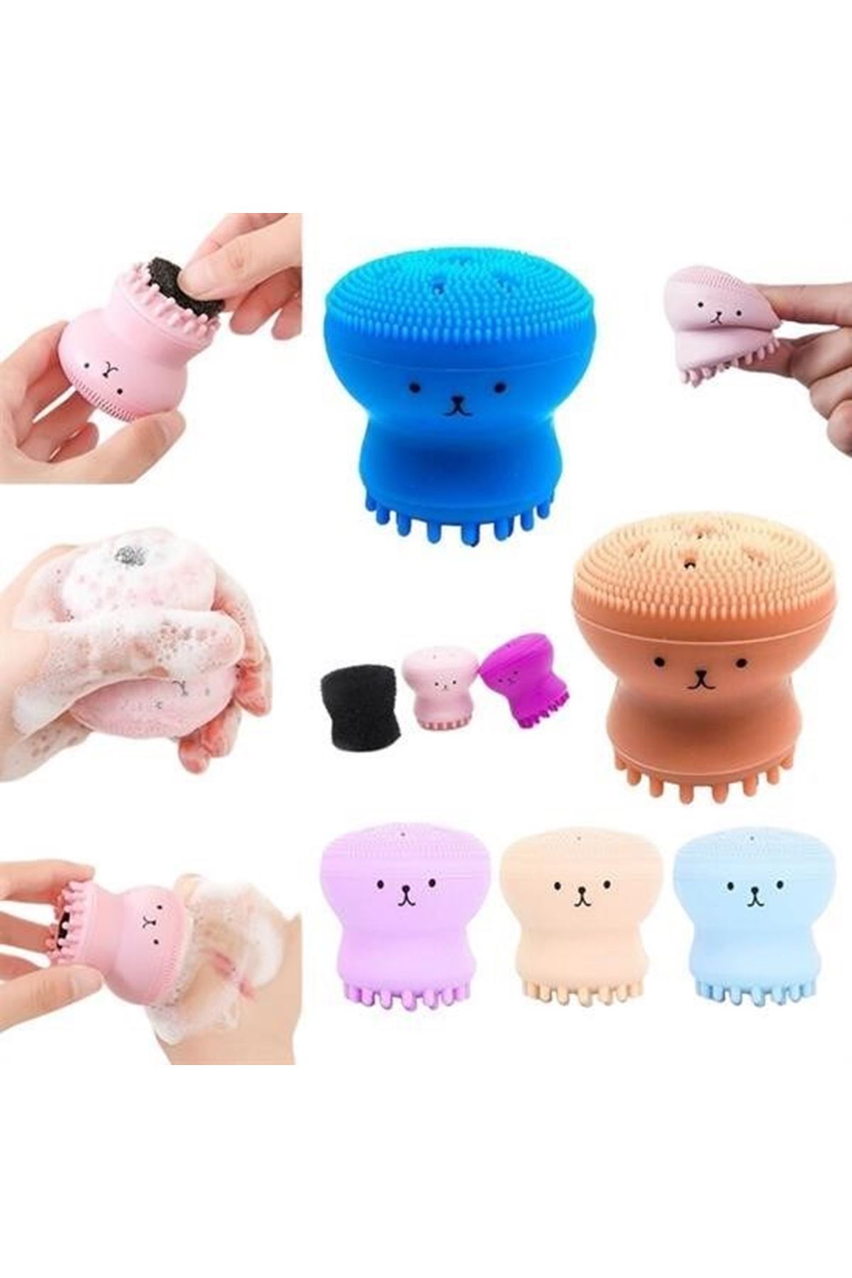 Tbl Dekor® Peeling Etkili Mini El Yüz Cilt Temizleme Fırçası Silikon Temizlenmesi Kolay  Siyah Nokta Gi