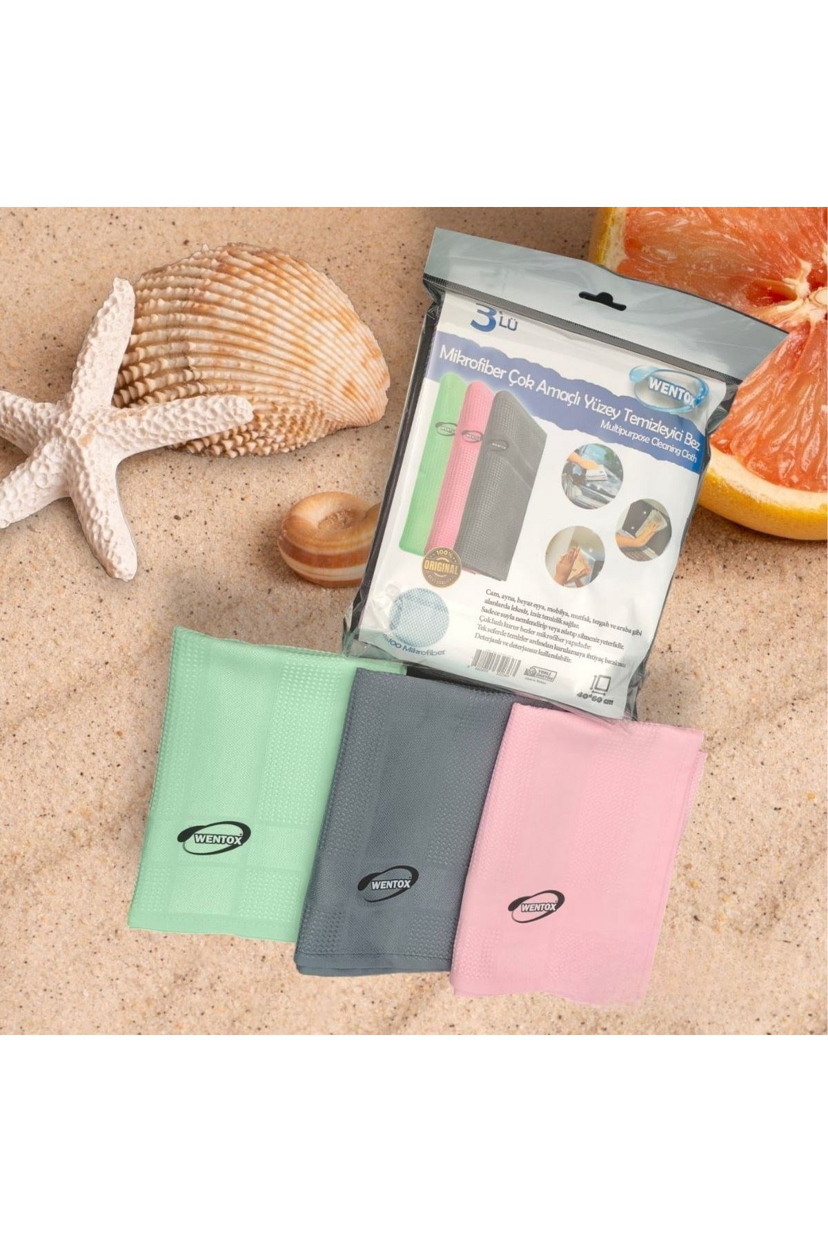 Tbl Dekor® İz Bırakmayan Mikrofiber Temizlik Bezi 3'lü Set Cam ve Ayna Silme Toz Alma Temizlik Bezi