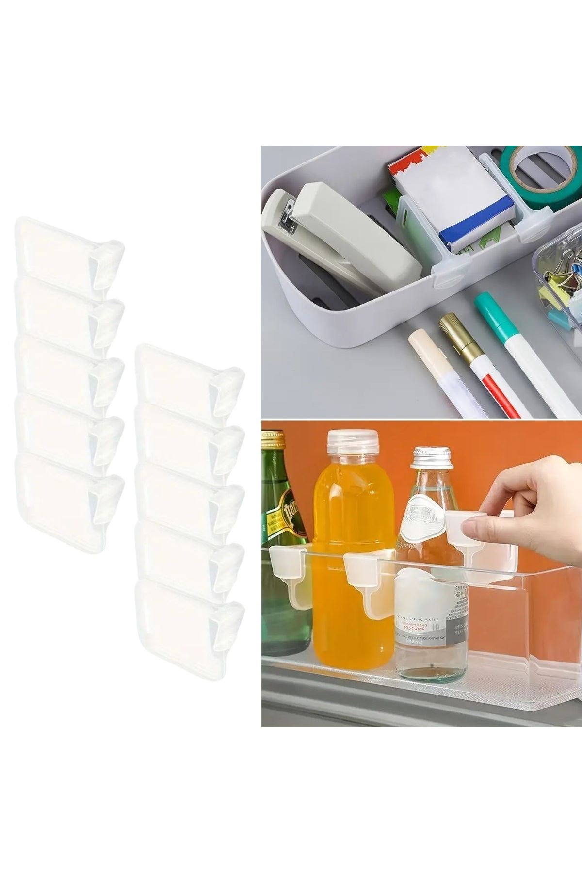 Tbl Dekor® 10'luŞeffaf Buzdolabı Yan Kapı Düzenleyici Buzdolabı Dolap İçi Bölümleyici Aparatlar