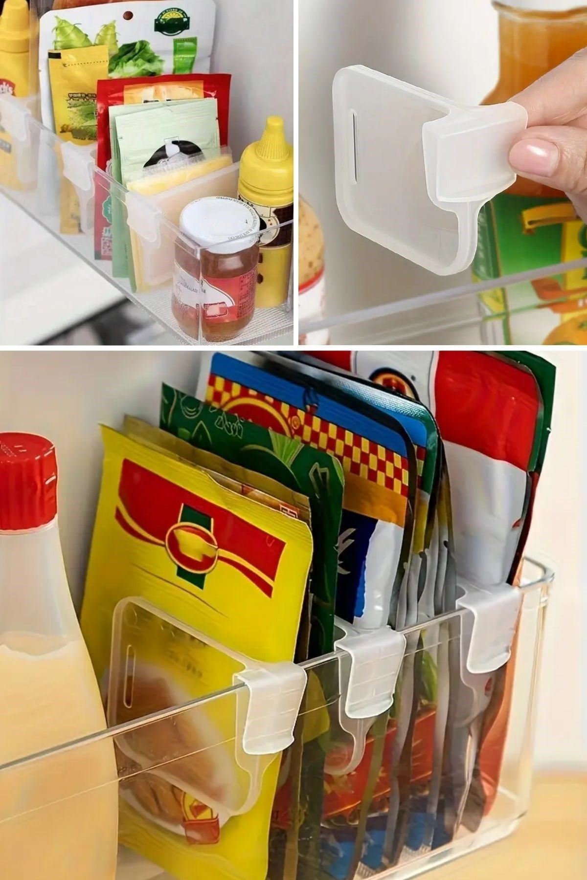 Tbl Dekor® 10'luŞeffaf Buzdolabı Yan Kapı Düzenleyici Buzdolabı Dolap İçi Bölümleyici Aparatlar