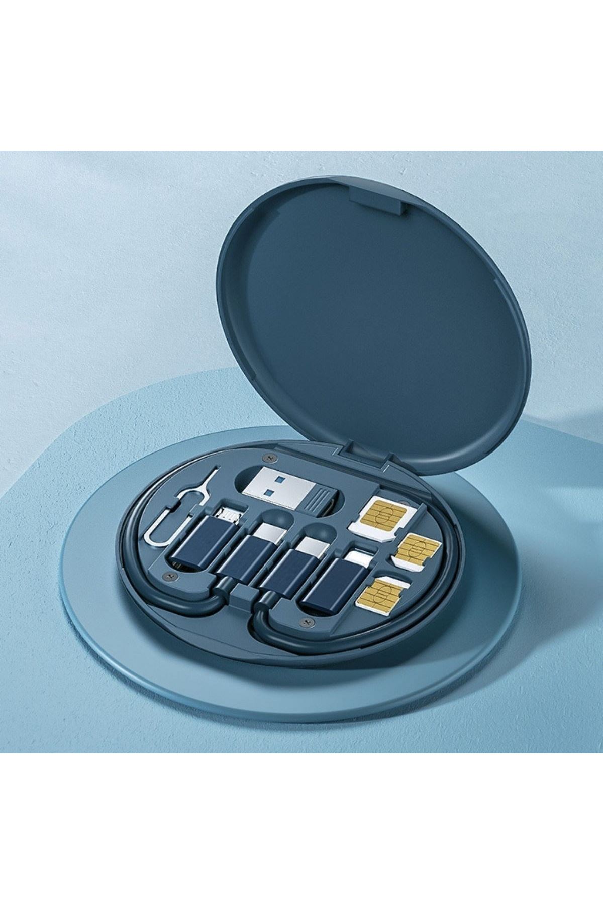 Tbl Dekor® 60w Destekli Kablo Kutusu Seyahat Kablo Seti 5'i 1 arada USB Type-C Şarj Kablosu Seti