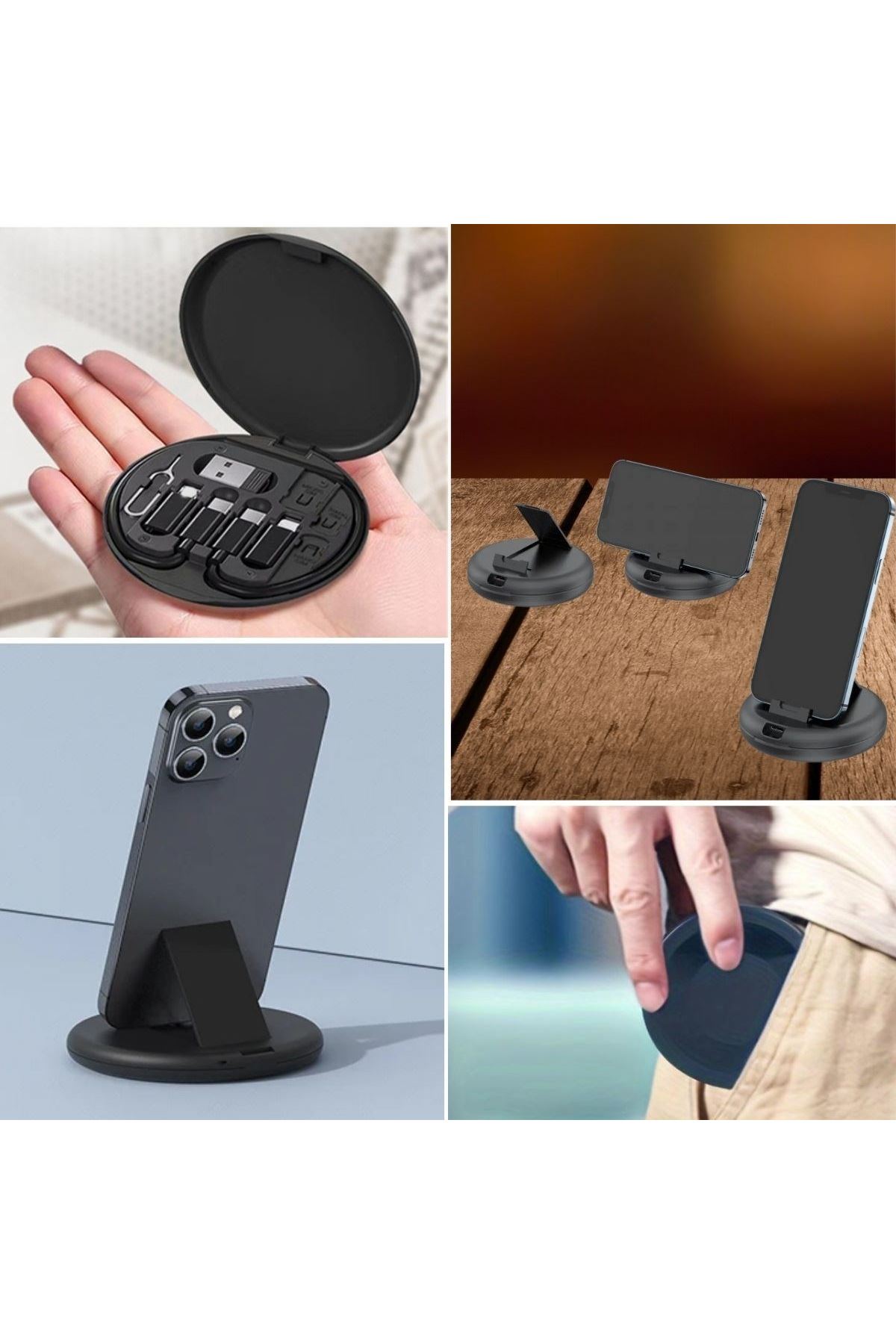 Tbl Dekor® 60w Destekli Kablo Kutusu Seyahat Kablo Seti 5'i 1 arada USB Type-C Şarj Kablosu Seti