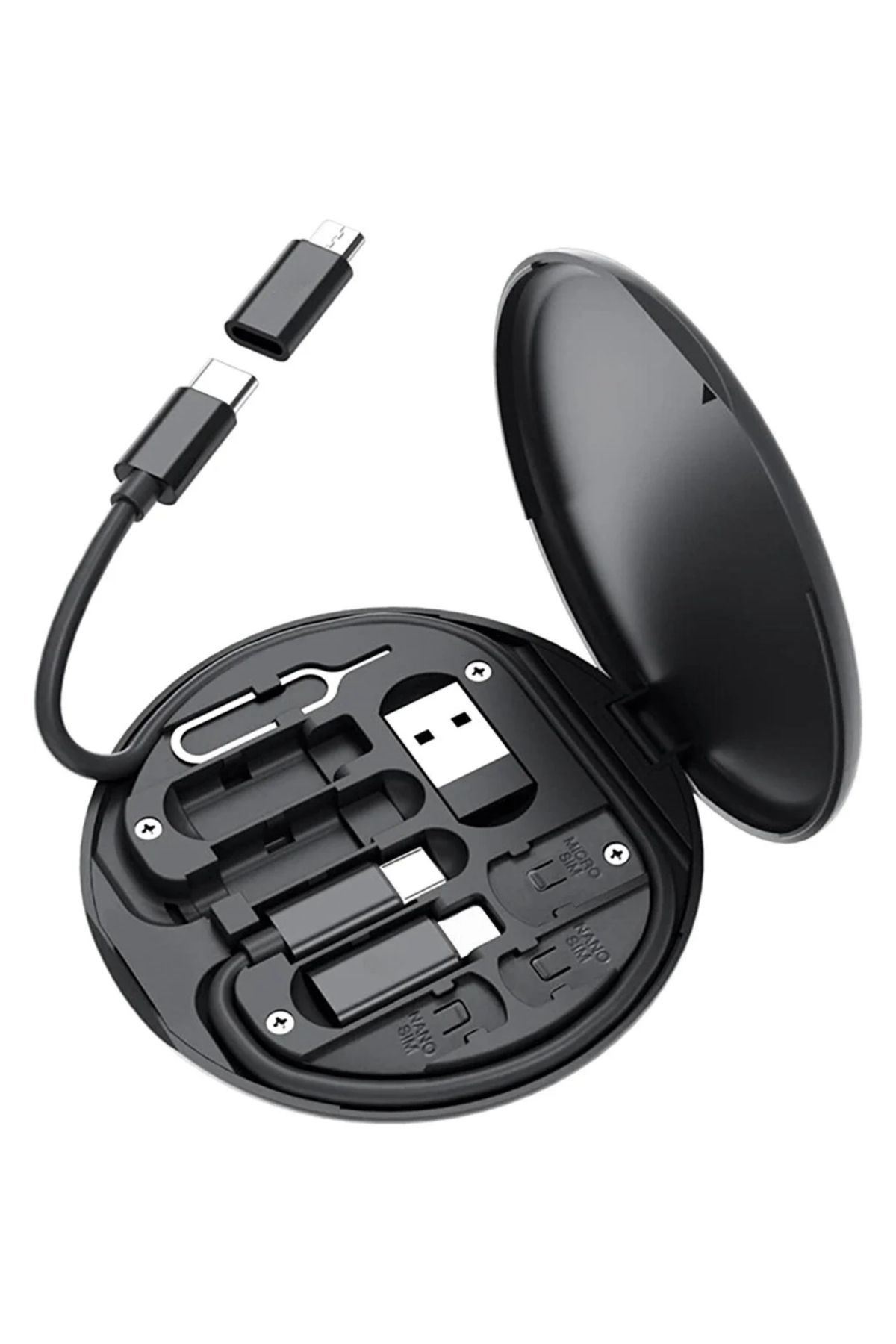 Tbl Dekor® 60w Destekli Kablo Kutusu Seyahat Kablo Seti 5'i 1 arada USB Type-C Şarj Kablosu Seti