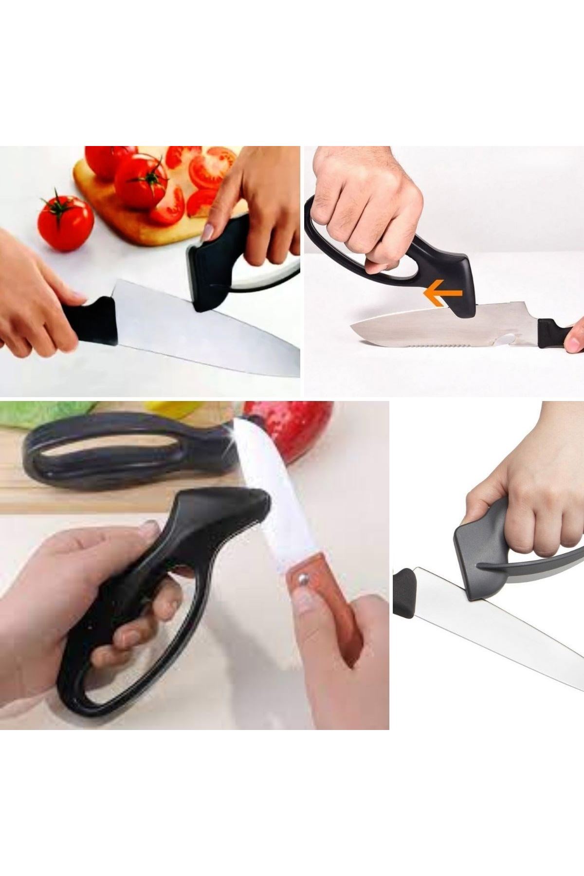 Tbl Dekor® Kolay Tutuş Saplı Paslanmaz Çelik Manuel Bıçak Bileme Aleti