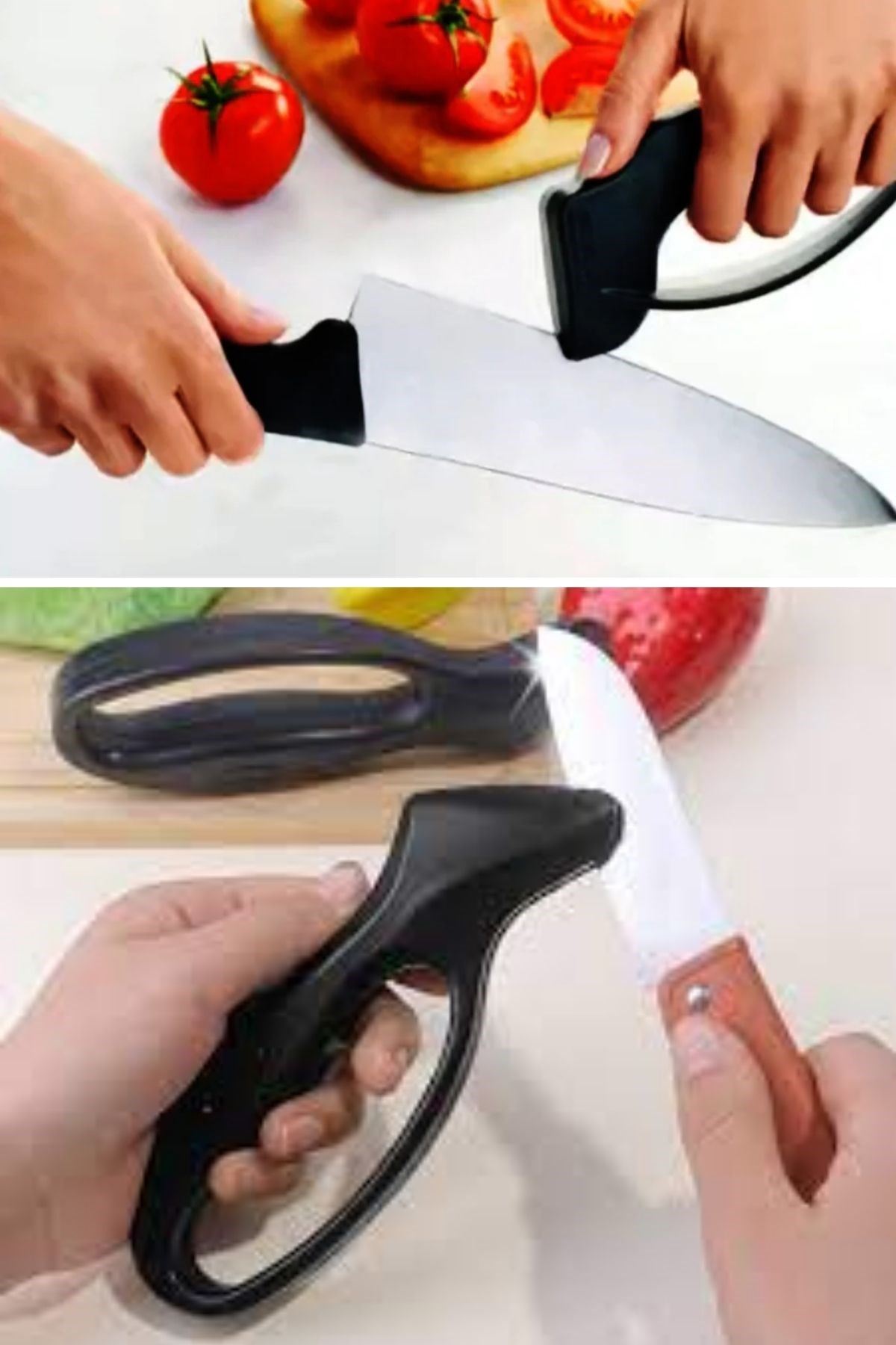 Tbl Dekor® Kolay Tutuş Saplı Paslanmaz Çelik Manuel Bıçak Bileme Aleti