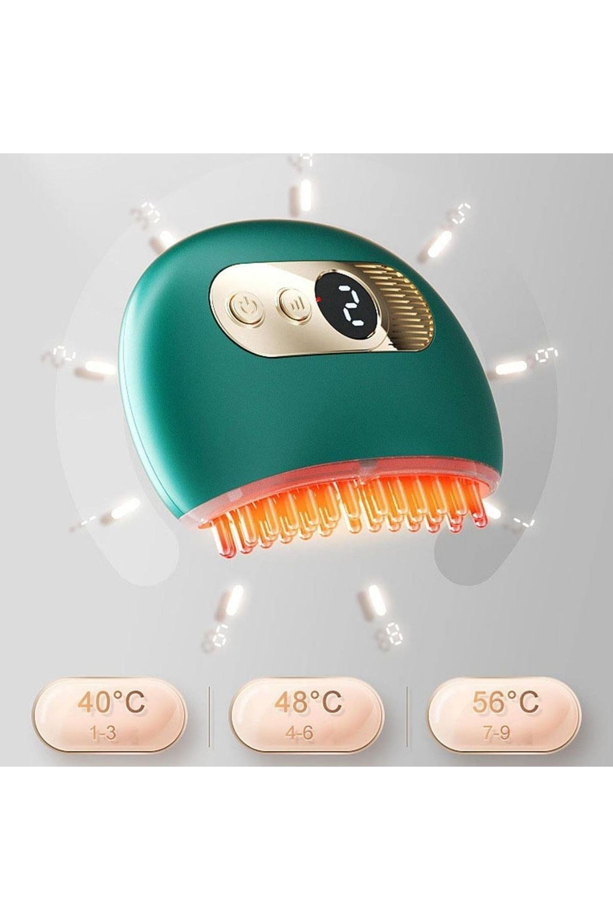 Tbl Dekor® 1 Adet Akıllı Elektrik Akımlı EMS Titreşimli Masaj Tarağı Kademeli Yüz Masaj Aleti Aparatı