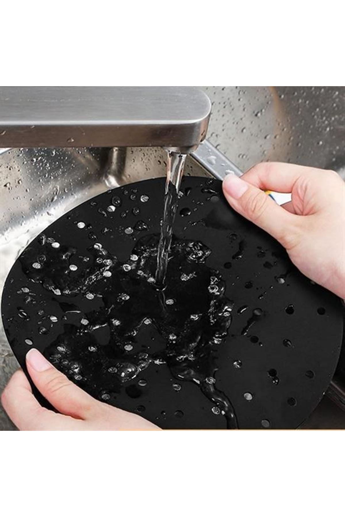 Tbl Dekor® Renkli Isıya Dayanıklı Yıkanılabilir Silikon Fırın Ve Airfryer Yuvarlak Pişirme Matı 23 Cm