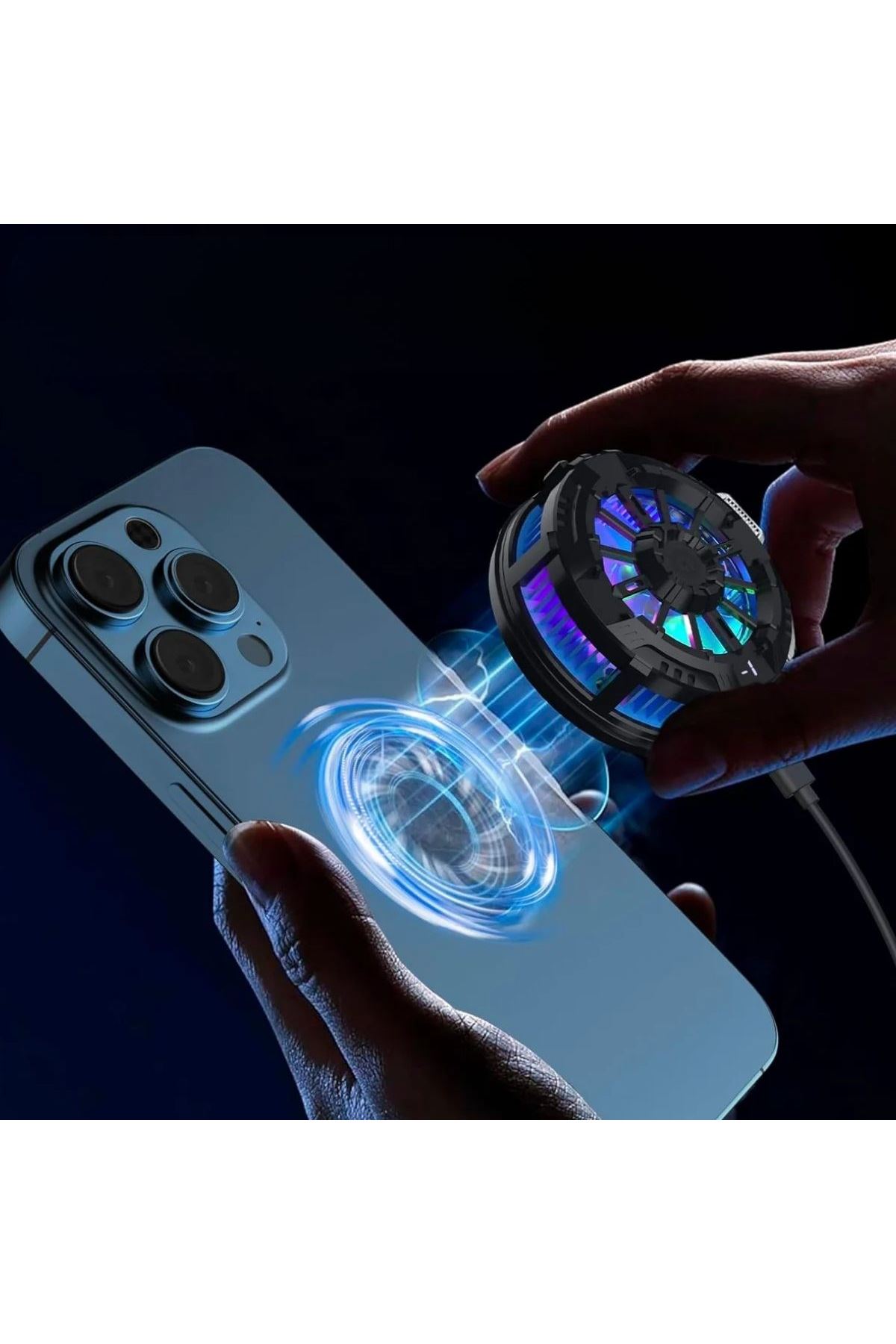 Tbl Dekor® Manyetik Telefon ve Tablet Soğutucu – Güçlü Sessiz Fanlı, Hızlı Isı Dağıtıcı Mobil Cihaz Soğutma Aparatı S25 Radiator