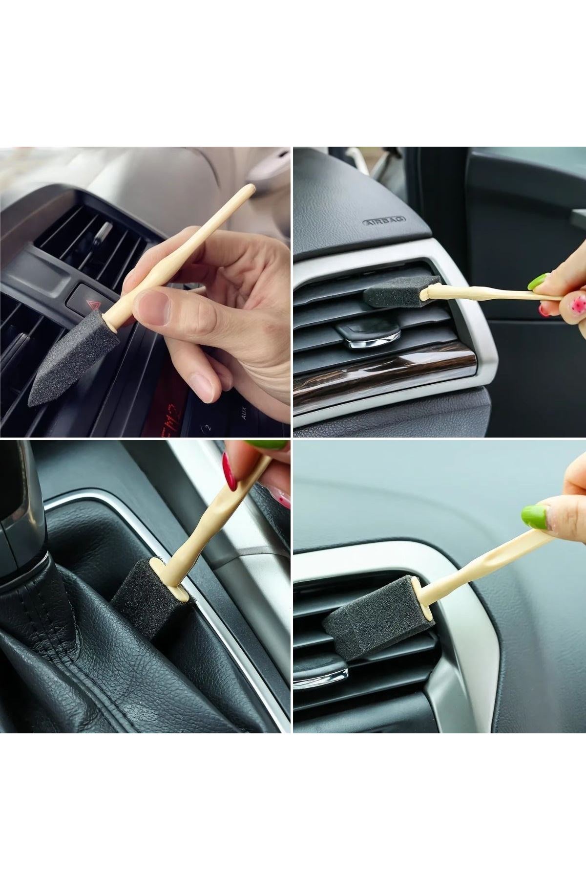 Tbl Dekor® 5'li Araba Havalandırma Temizleme Fırçaları Klima Çıkışları,Toz Alma&Otomobil İçi Detaylı Mini Temizlik Aparatları