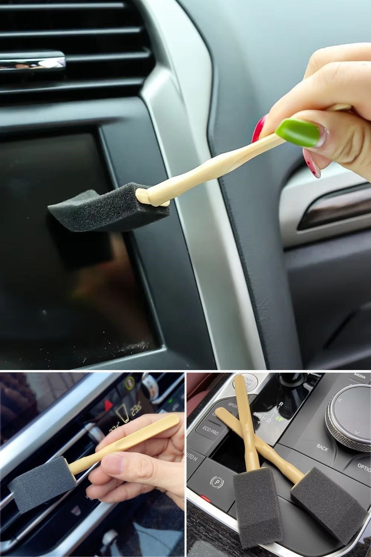 Tbl Dekor® 5'li Araba Havalandırma Temizleme Fırçaları Klima Çıkışları,Toz Alma&Otomobil İçi Detaylı Mini Temizlik Aparatları