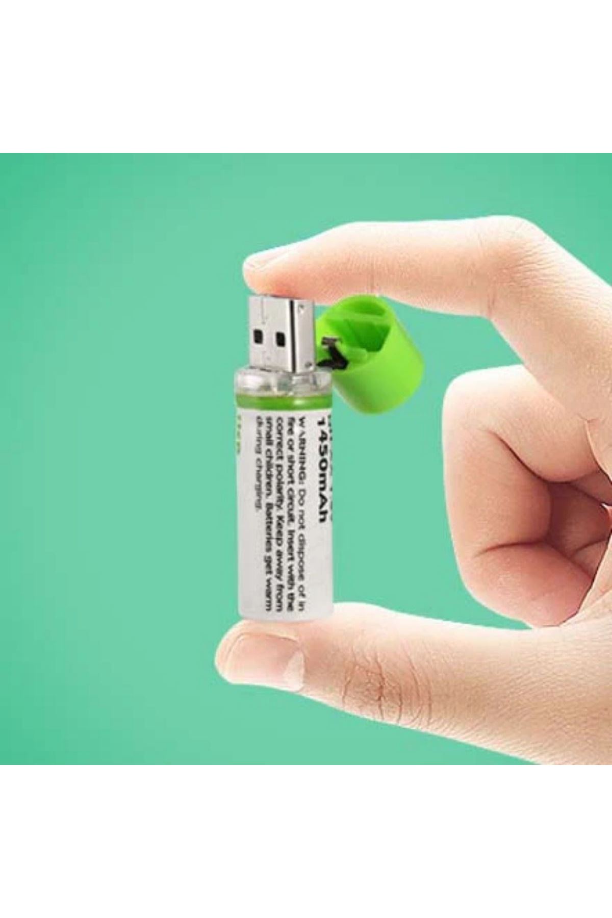 Tbl Dekor® USB Şarjlı 1450mAh AA 1.2V Lityum Kalem Pil – 2’li Set, Tekrar Şarj Edilebilir Uzun Ömürlü Dönüştürülebilir Batarya