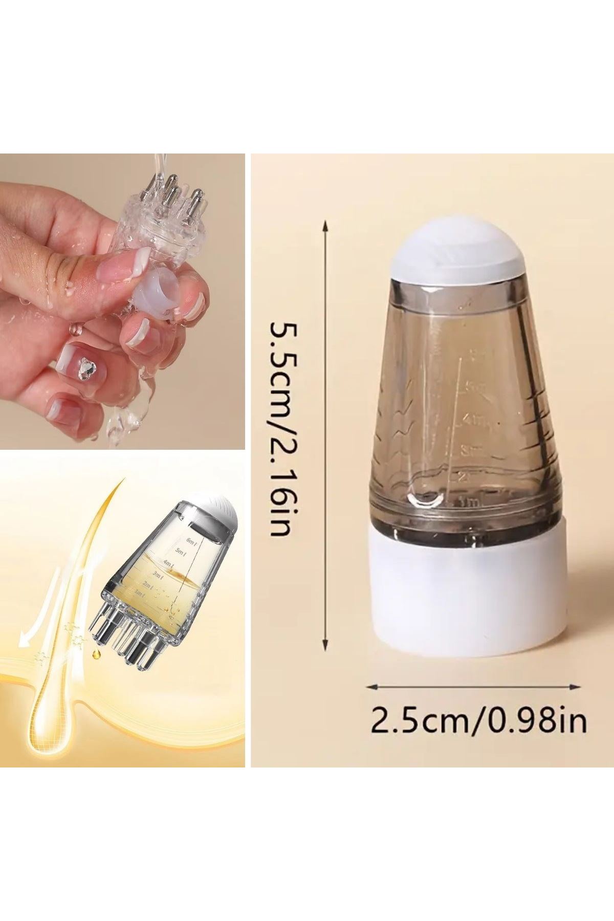 Tbl Dekor® Mini Saç Derisi ve Cilt Bakım Serum Aplikatörü Saç Serum Şişesi