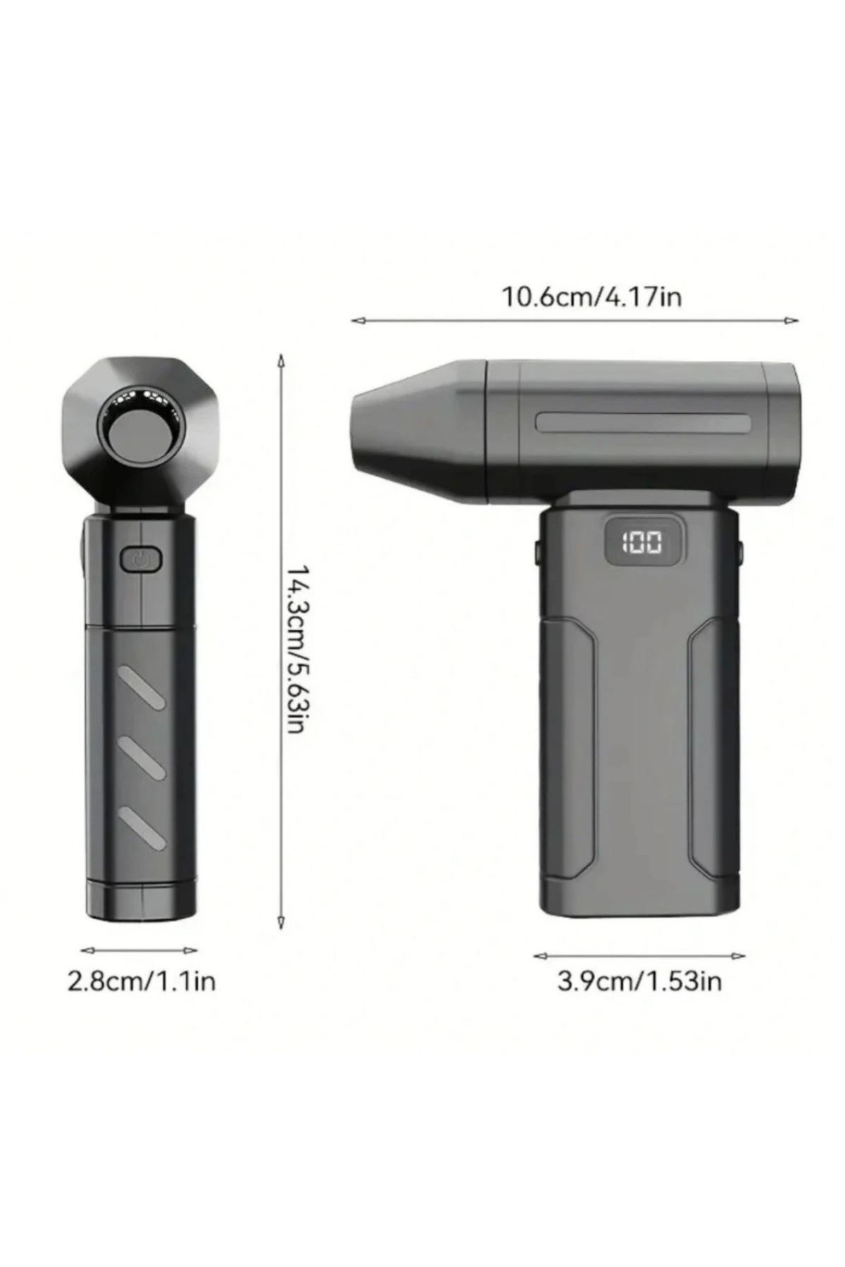 Tbl Dekor® USB Şarjlı Güçlü Hava Üflemeli Toz Temizleyici Araç İçi, Klavye, PC ve Elektronik Cihaz Temizlik Cihazı X8 Jetfan