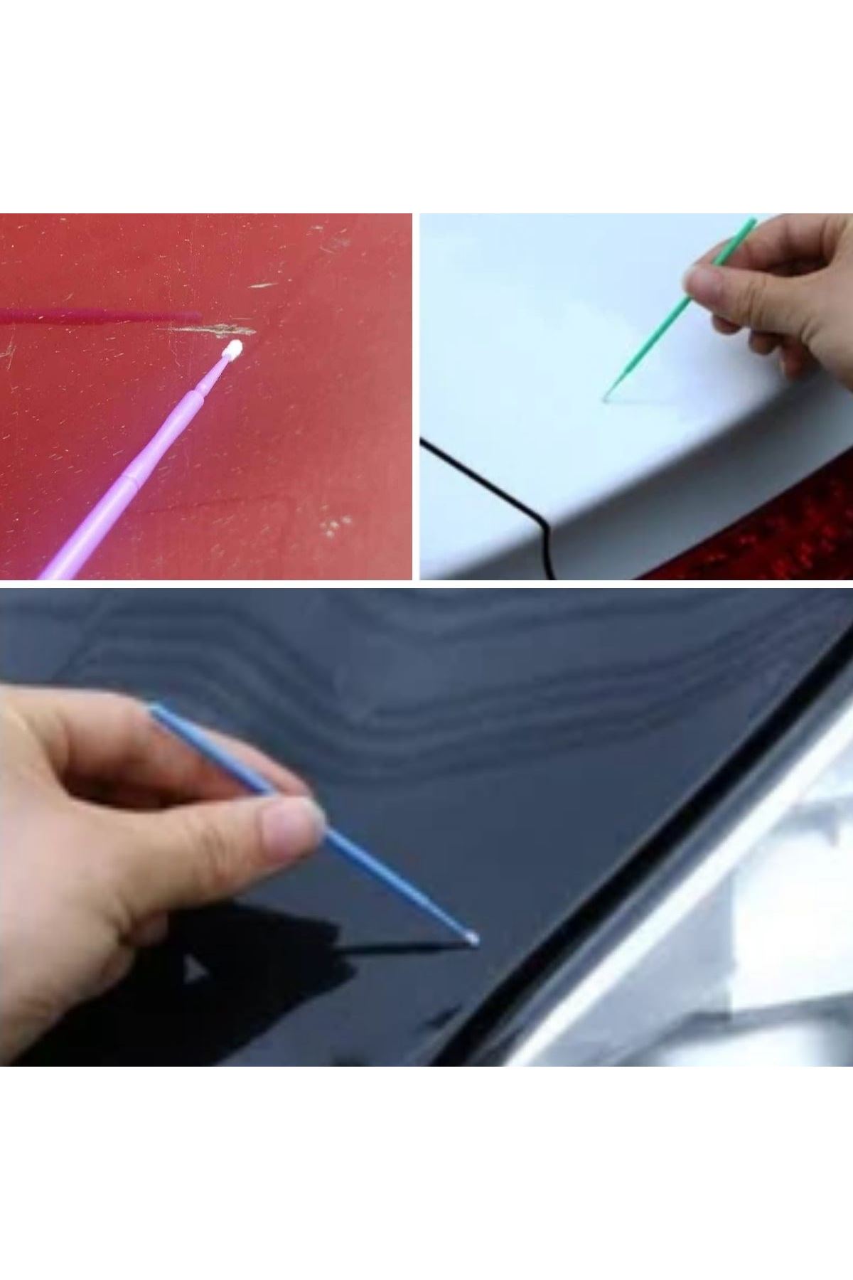 Tbl Dekor® 100’lü Mini Tek Kullanımlık Araba Rötüş Fırçası –İnce Uçlu Yumuşak Kıllı Boya Uygulayıcı, Otomotiv Detaylandırma