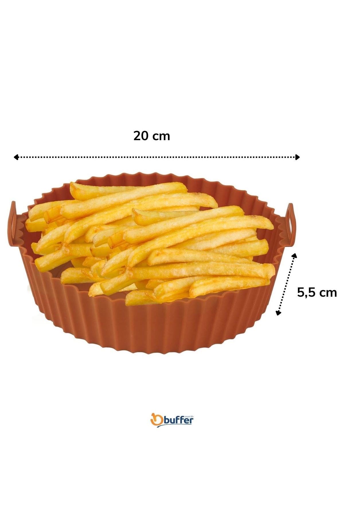 Tbl Dekor® Renkli Isıya Dayanıklı Yıkanılabilir Silikon Fırın Ve Airfryer Yuvarlak Model Pişirme Matı 20 Cm