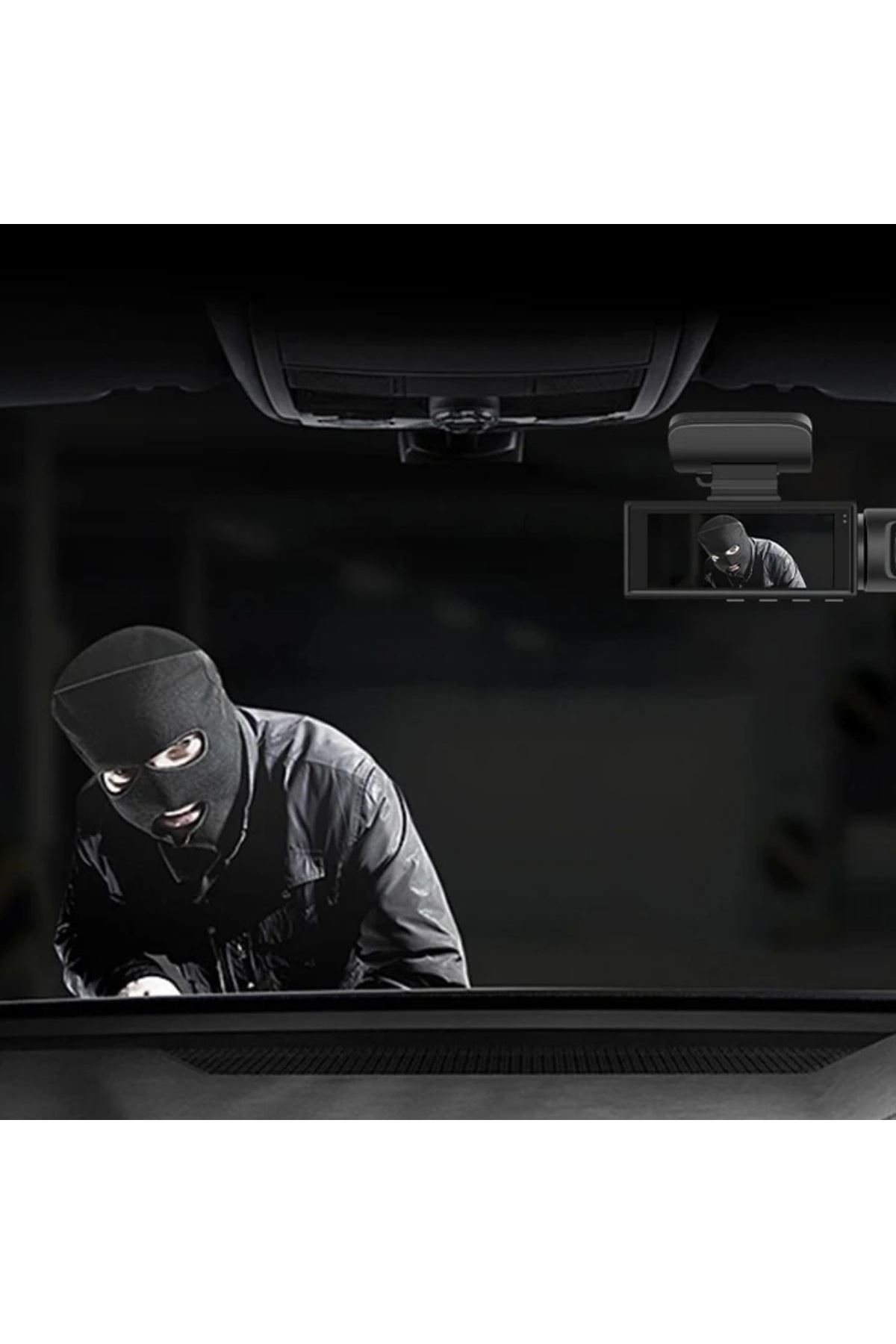 Tbl Dekor®  WiFi Destekli Araç İçi & Dışı Çift Kameralı Dikiz Aynası Kamera