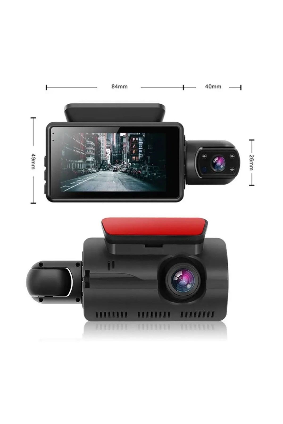 Tbl Dekor® Araç İçi & Dışı Çift Lensli WiFi Kamera – 1080P HD,Gece Görüşlü, G-Sensörlü DVR Dashcam