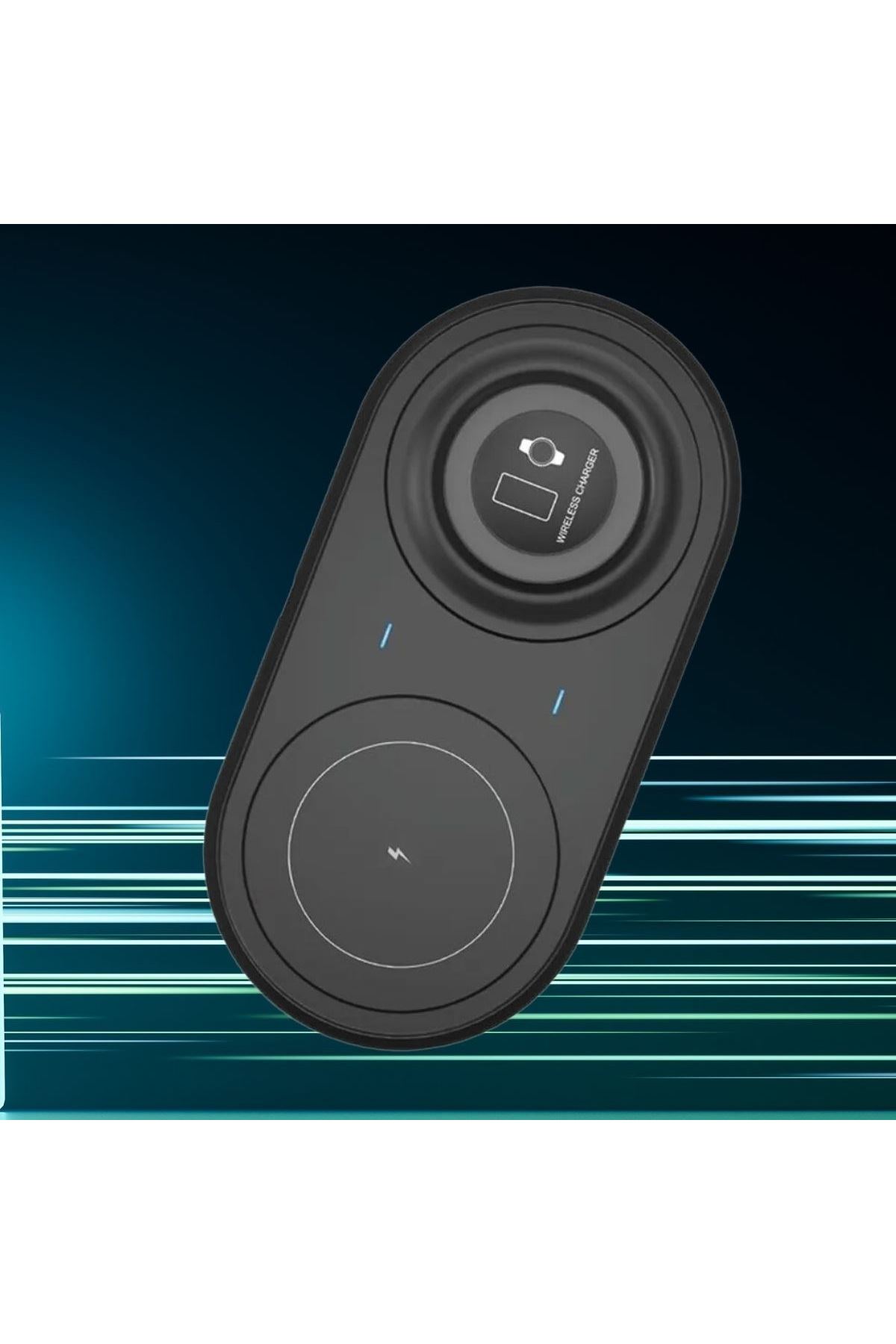 Tbl Dekor® 2si 1arada Kablosuz Saat,Kulaklık ve Telefon Hızlı Şarj Etme Aparatı