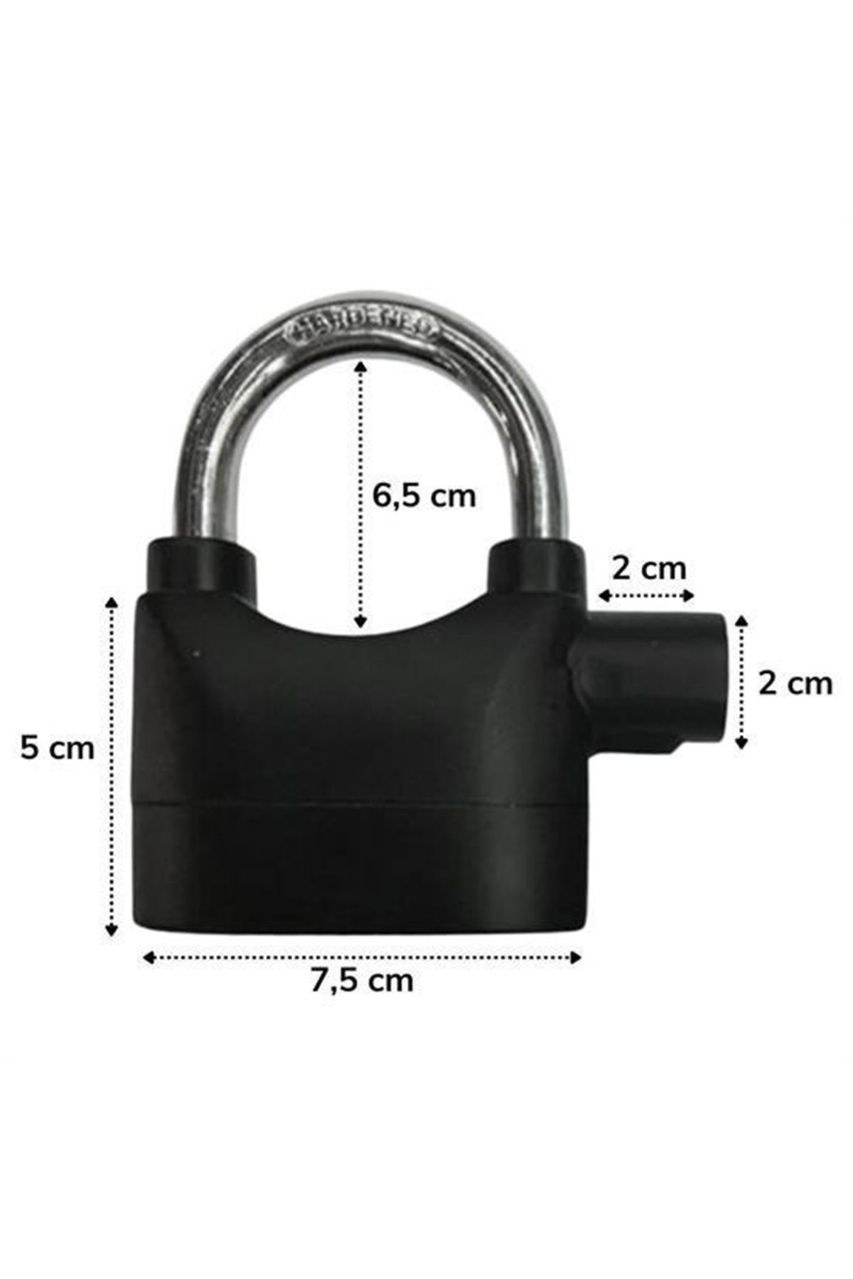 Tbl Dekor® Desibel Siyah Alarmlı Çok Fonksiyonlu Ekstra Güvenlikli Kare Asma Dolap Kilidi