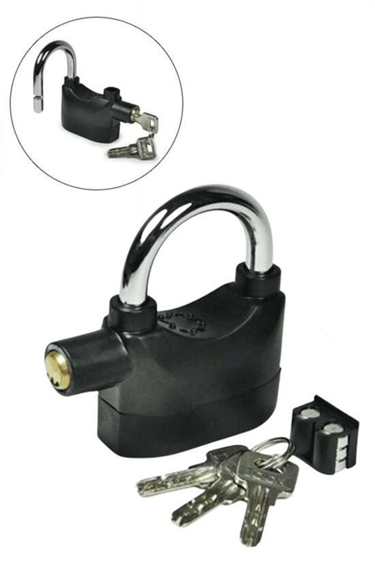 Tbl Dekor® Desibel Siyah Alarmlı Çok Fonksiyonlu Ekstra Güvenlikli Kare Asma Dolap Kilidi