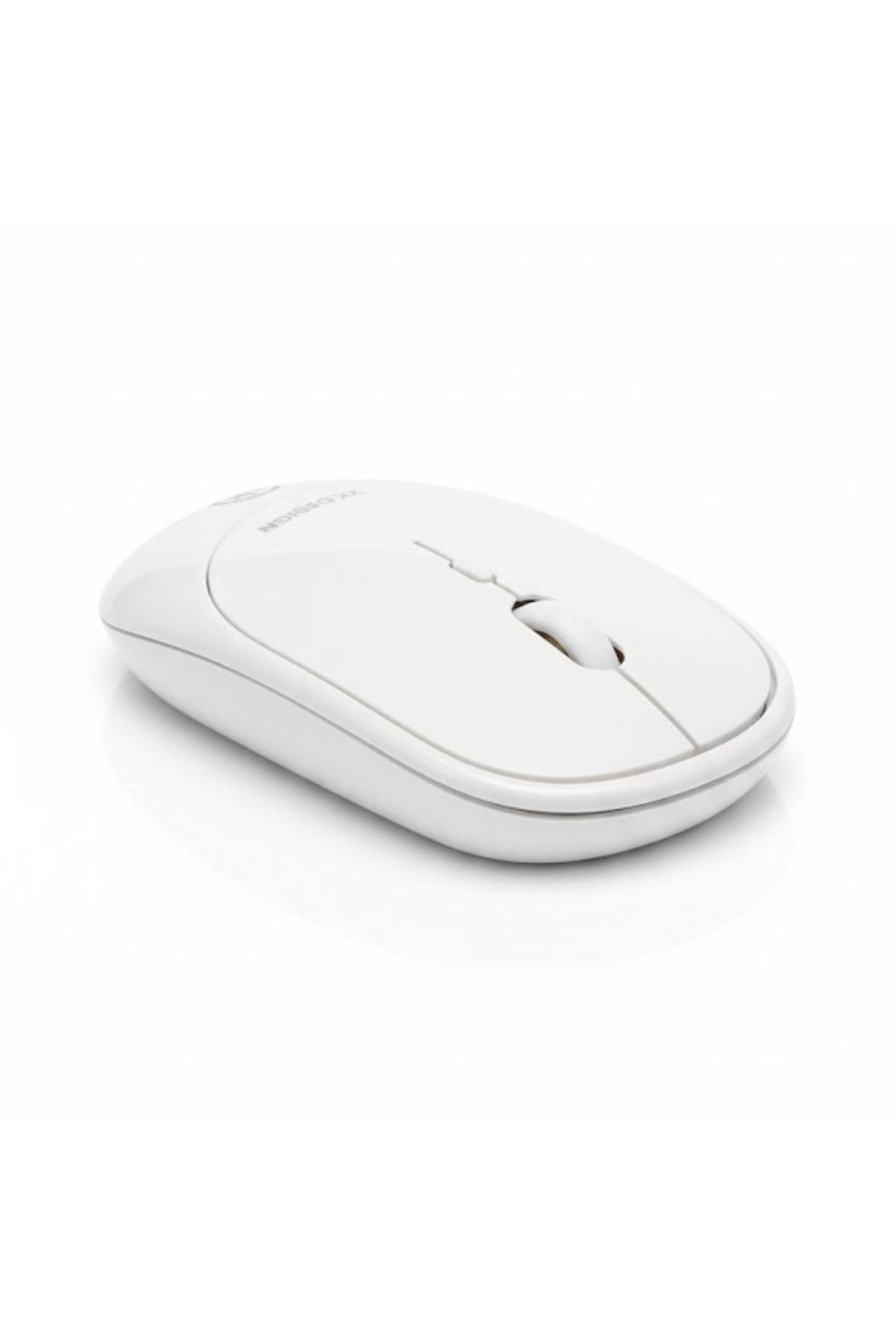 Tbl Dekor® Beyaz Renkli Ergonomik Sessiz Kablosuz Mouse – USB Alıcılı, Ofis ve Oyun İçin Konforlu Bilgisayar Faresi MS6310