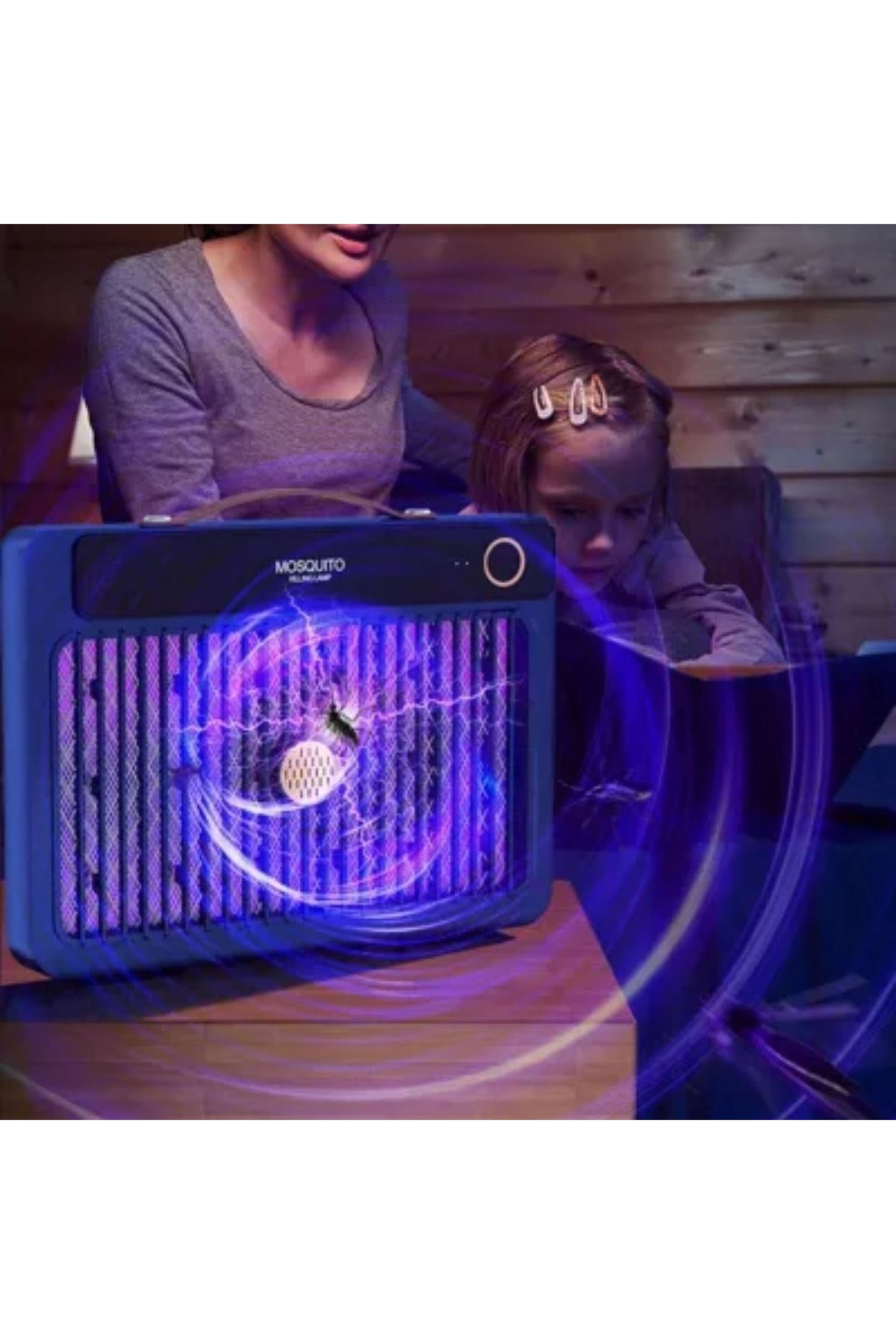 Tbl Dekor® 4000mAh Şarj Edilebilir Kablosuz 3000V Yüksek Güçlü Elektrikli Sivrisinek Öldürücü Sivrisinek Öldürme Lambası,Sinek Kıran BG-009 2000 mah