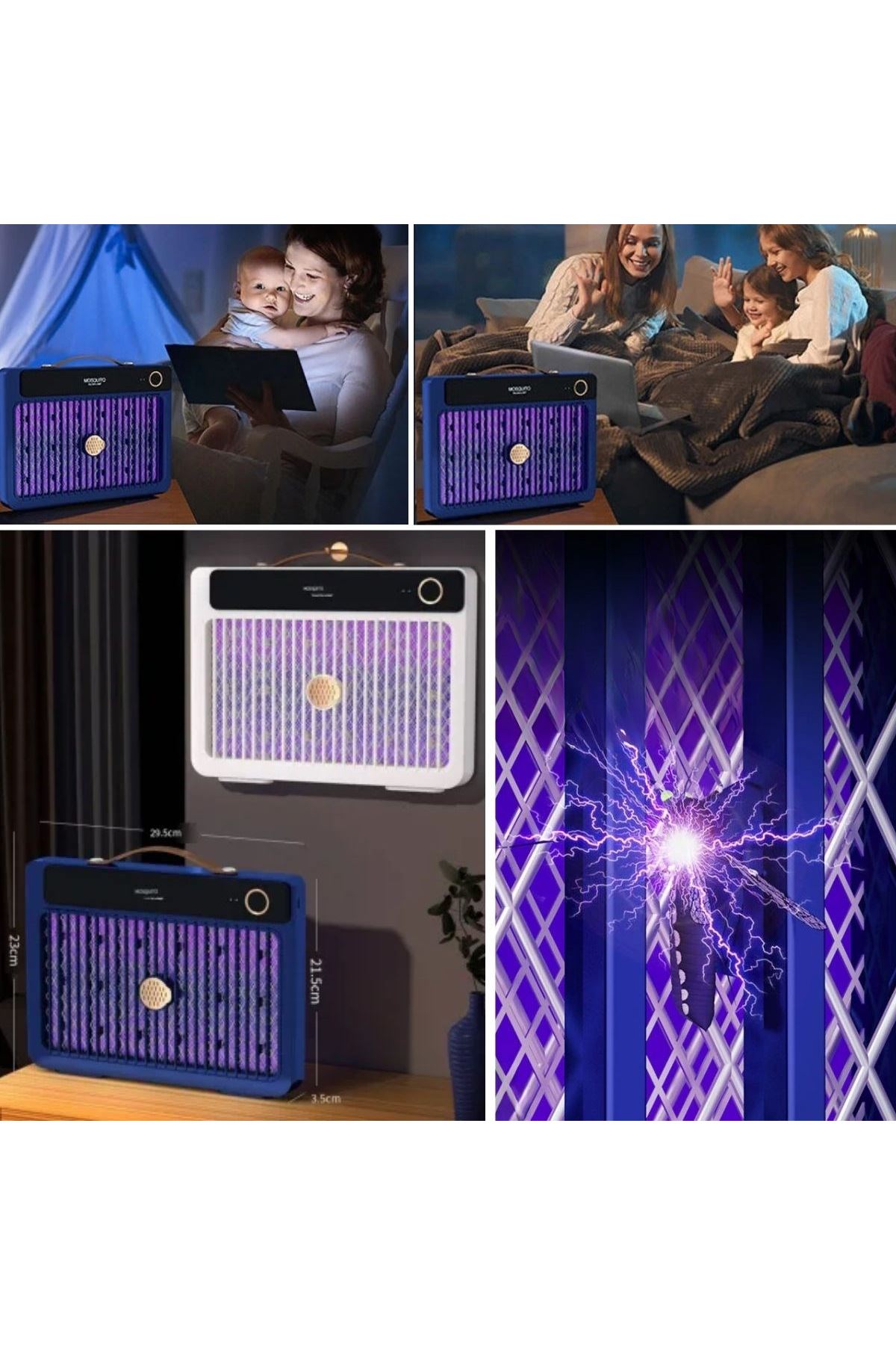 Tbl Dekor® 4000mAh Şarj Edilebilir Kablosuz 3000V Yüksek Güçlü Elektrikli Sivrisinek Öldürücü Sivrisinek Öldürme Lambası,Sinek Kıran BG-009 2000 mah