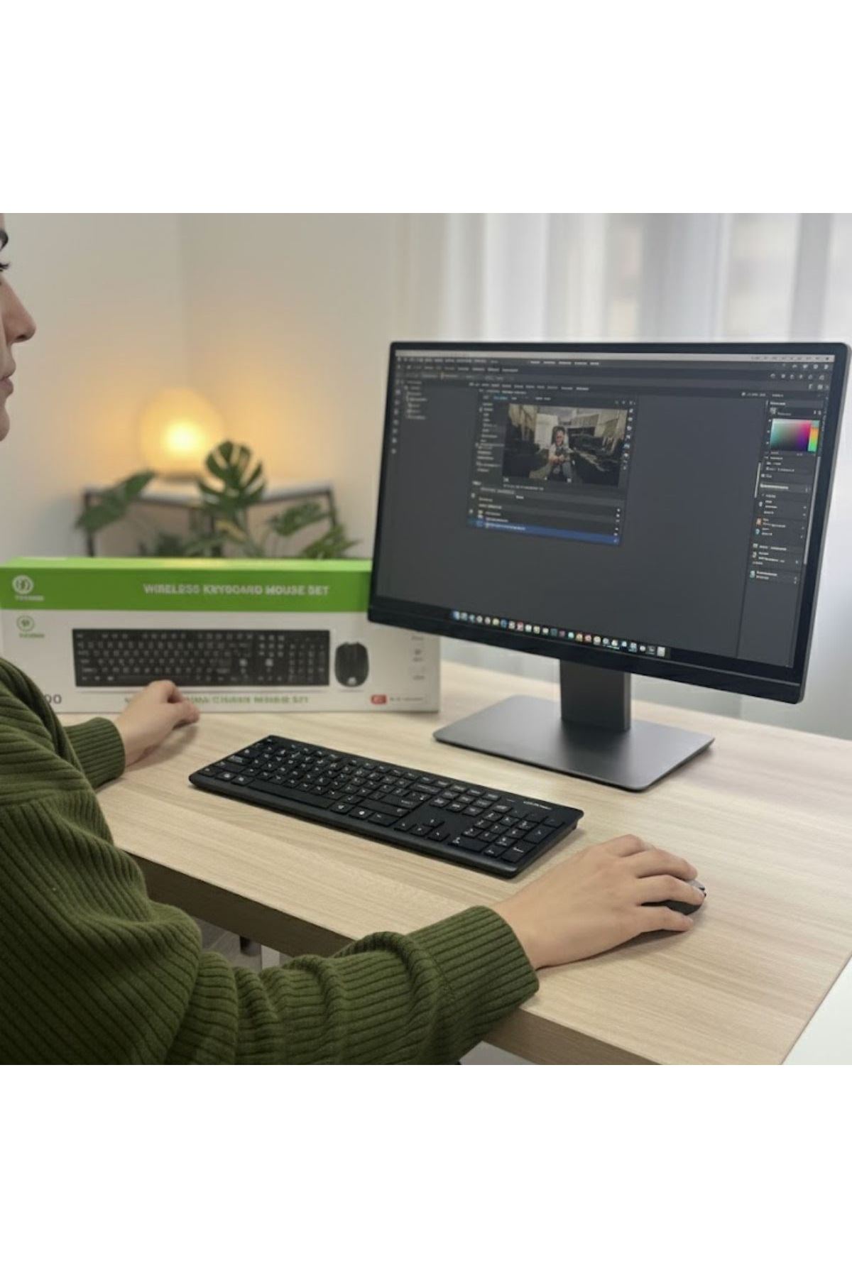 Tbl Dekor® Kablosuz Q Klavye Mouse Seti Rahat Yazım, Sessiz Tuşlar, Ofis ve Ev Kullanımına Uygun Set YK7100