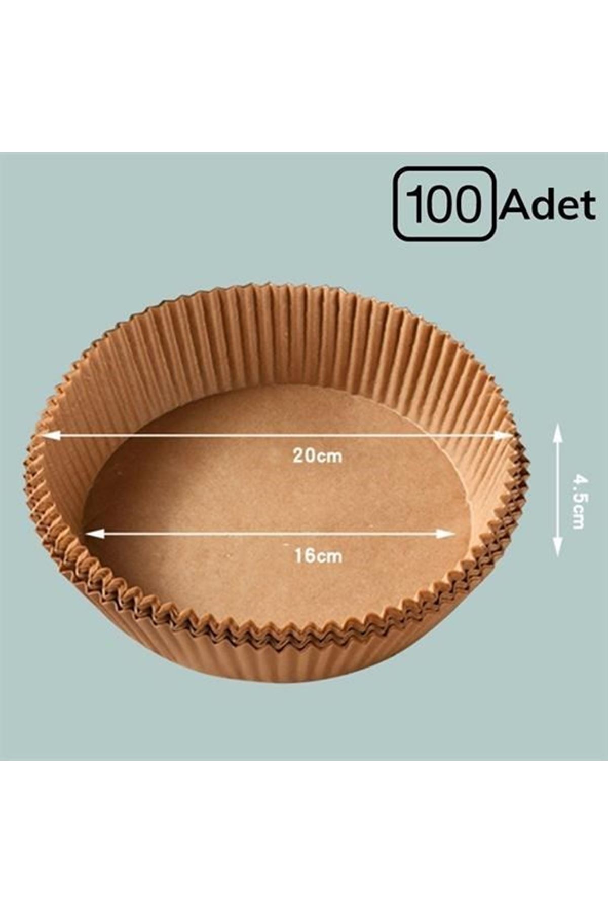 Tbl Dekor®100 Adet  Air Fryer Pişirme Kağıdı Tek Kullanımlık  Yağlı Kağıdı Yuvarlak Tabak Model