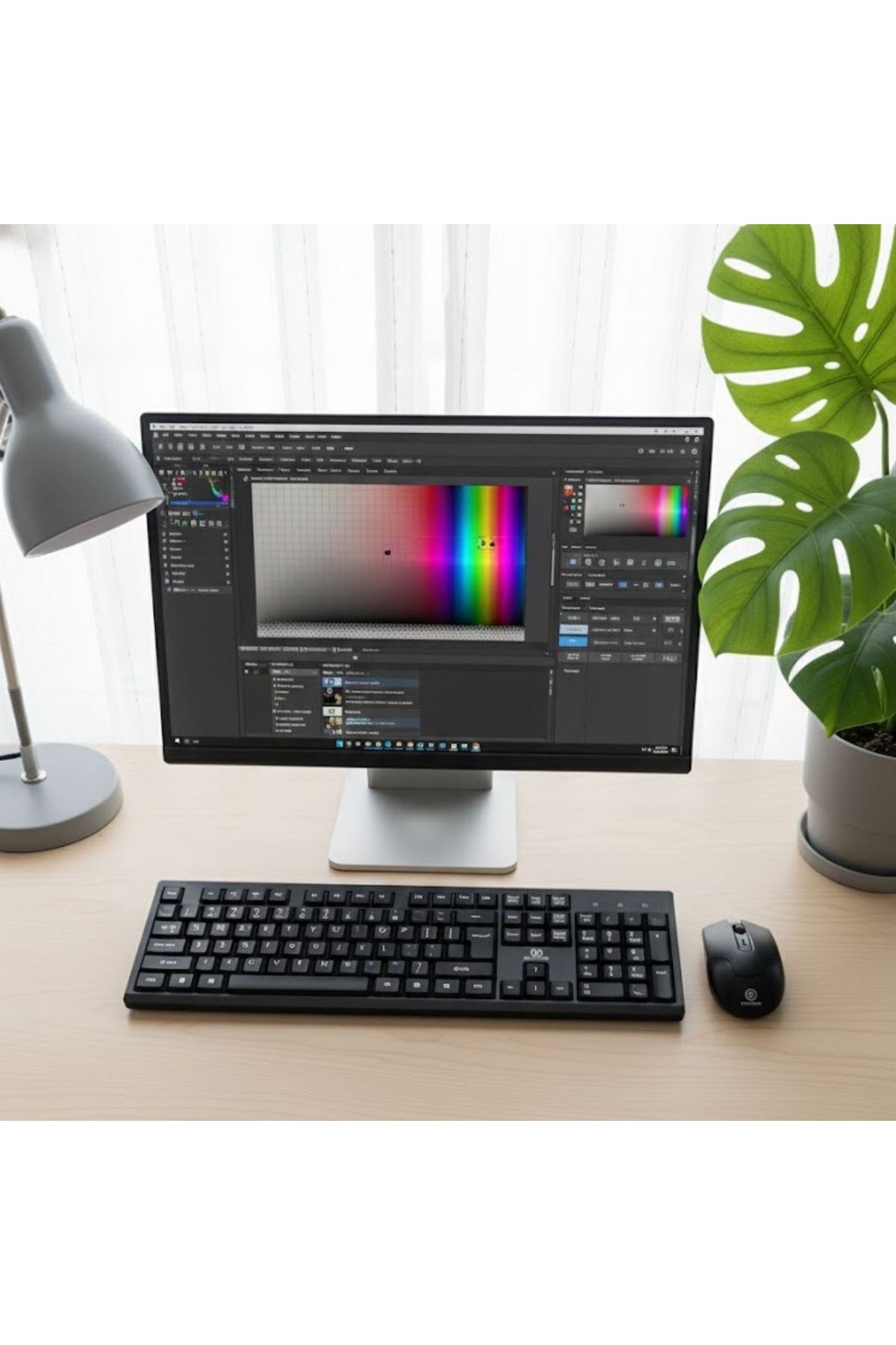 Tbl Dekor® Kablosuz Q Klavye Mouse Seti Rahat Yazım, Sessiz Tuşlar, Ofis ve Ev Kullanımına Uygun Set YK7100