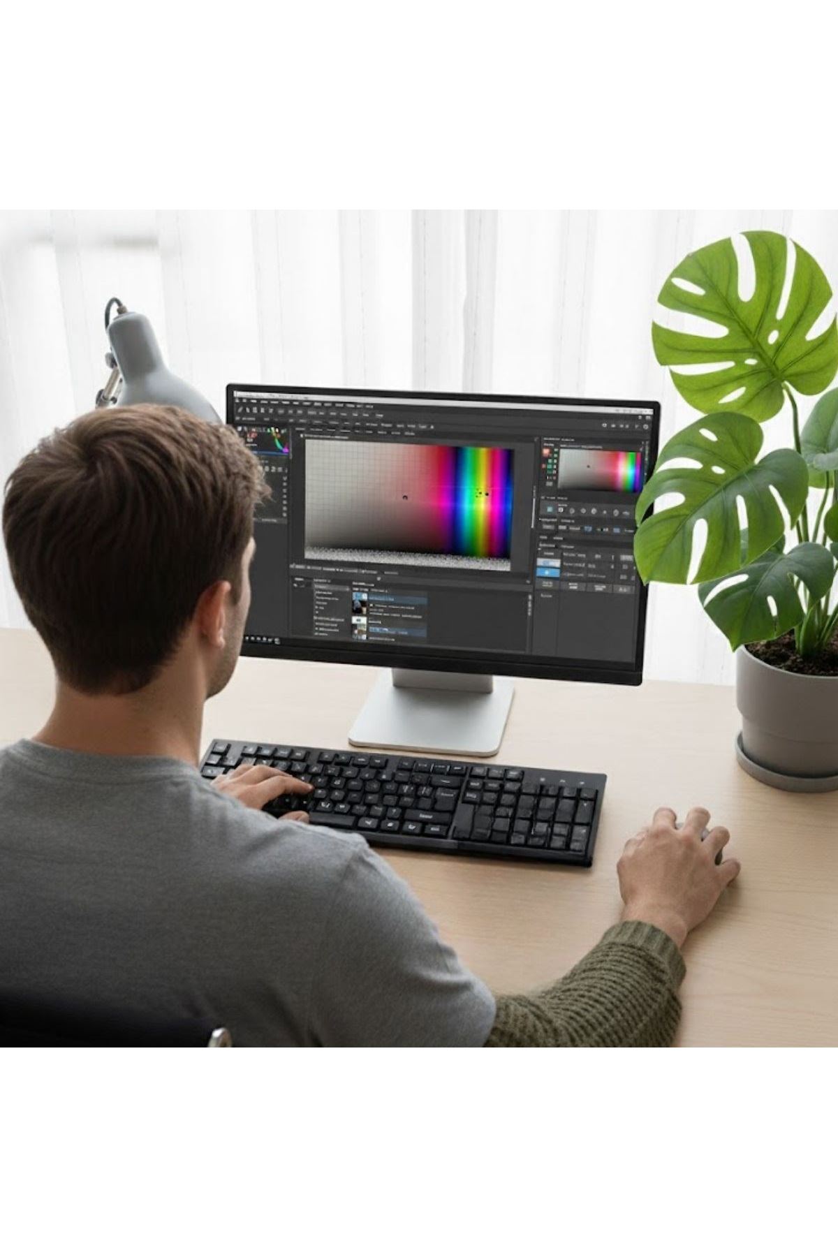 Tbl Dekor® Kablosuz Q Klavye Mouse Seti Rahat Yazım, Sessiz Tuşlar, Ofis ve Ev Kullanımına Uygun Set YK7100