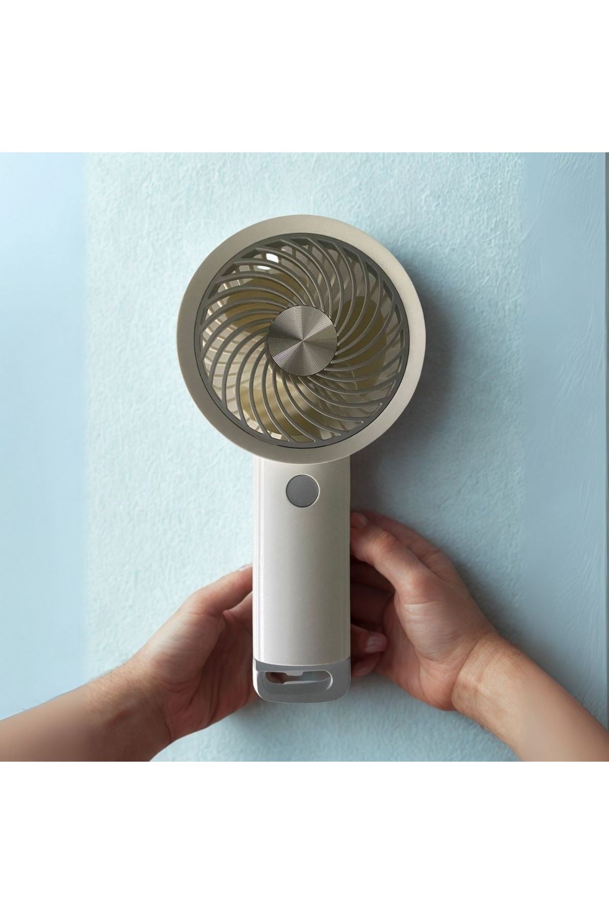 Tbl Dekor®  USB ile Şarj Olabilen 3 Ayarlı Fan Modlu Çanta Tipi El Fanı