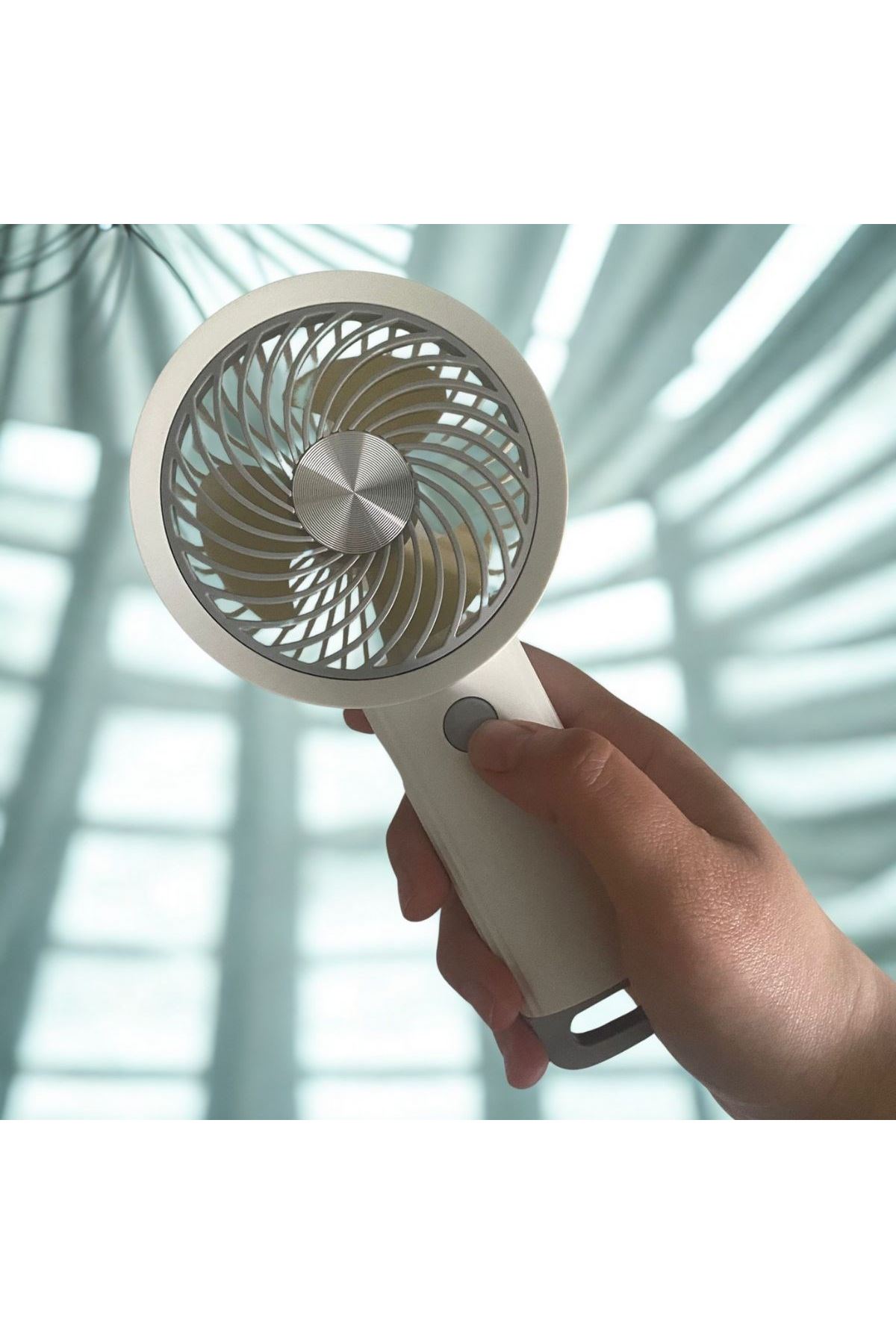 Tbl Dekor®  USB ile Şarj Olabilen 3 Ayarlı Fan Modlu Çanta Tipi El Fanı