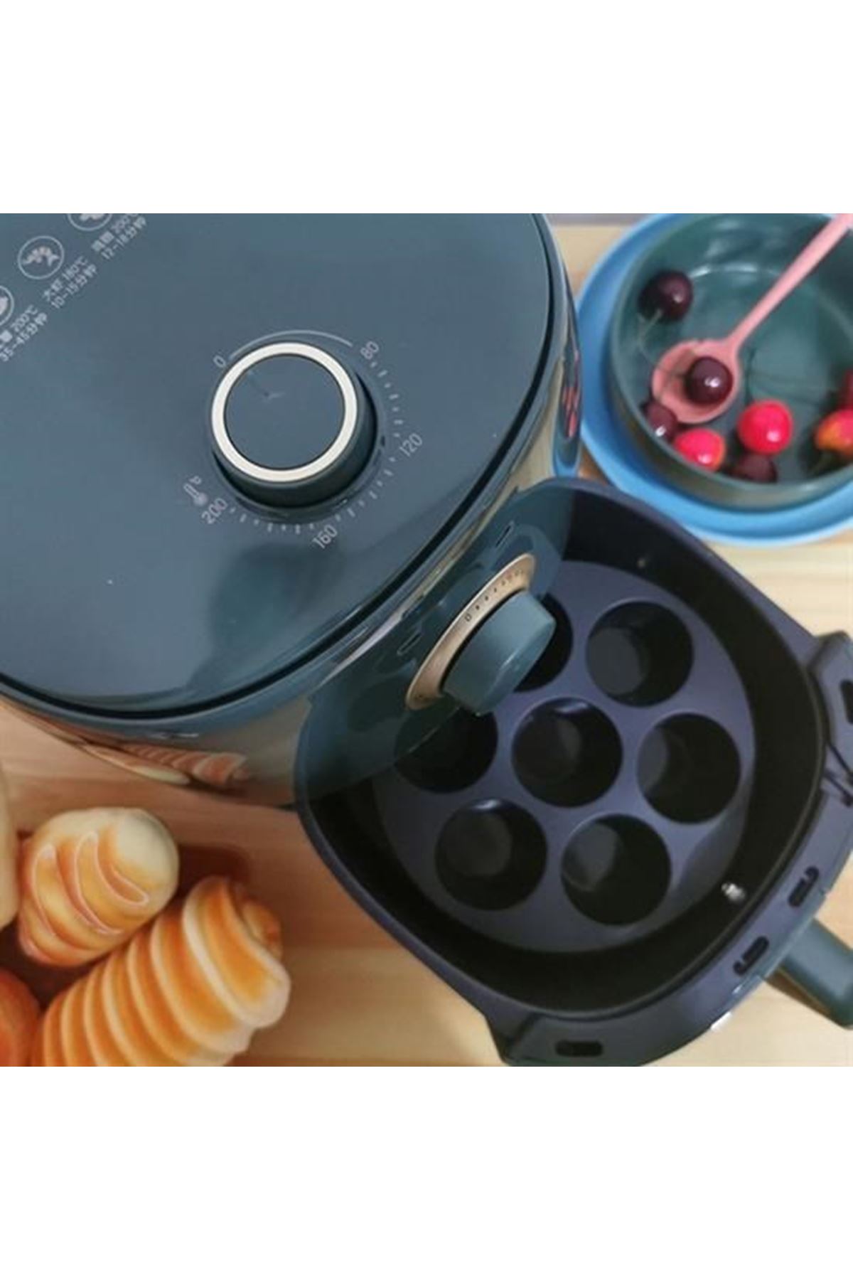 Tbl Dekor® 7 Gözlü Silikon Çok Amaçlı Airfryer Muffin Cupcake Kek ve Çörek Pişirme Kalıbı