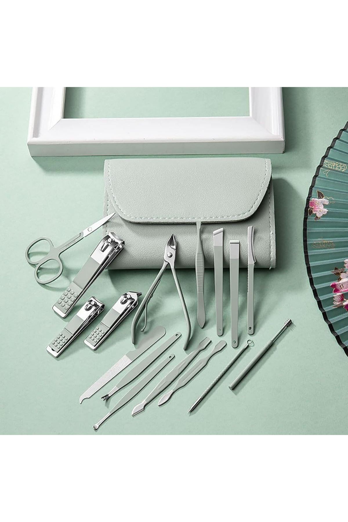 Tbl Dekor® Kendiliğininden Çantalı Seyahat Tipi 16 Parça Manikür Pedikür Seti